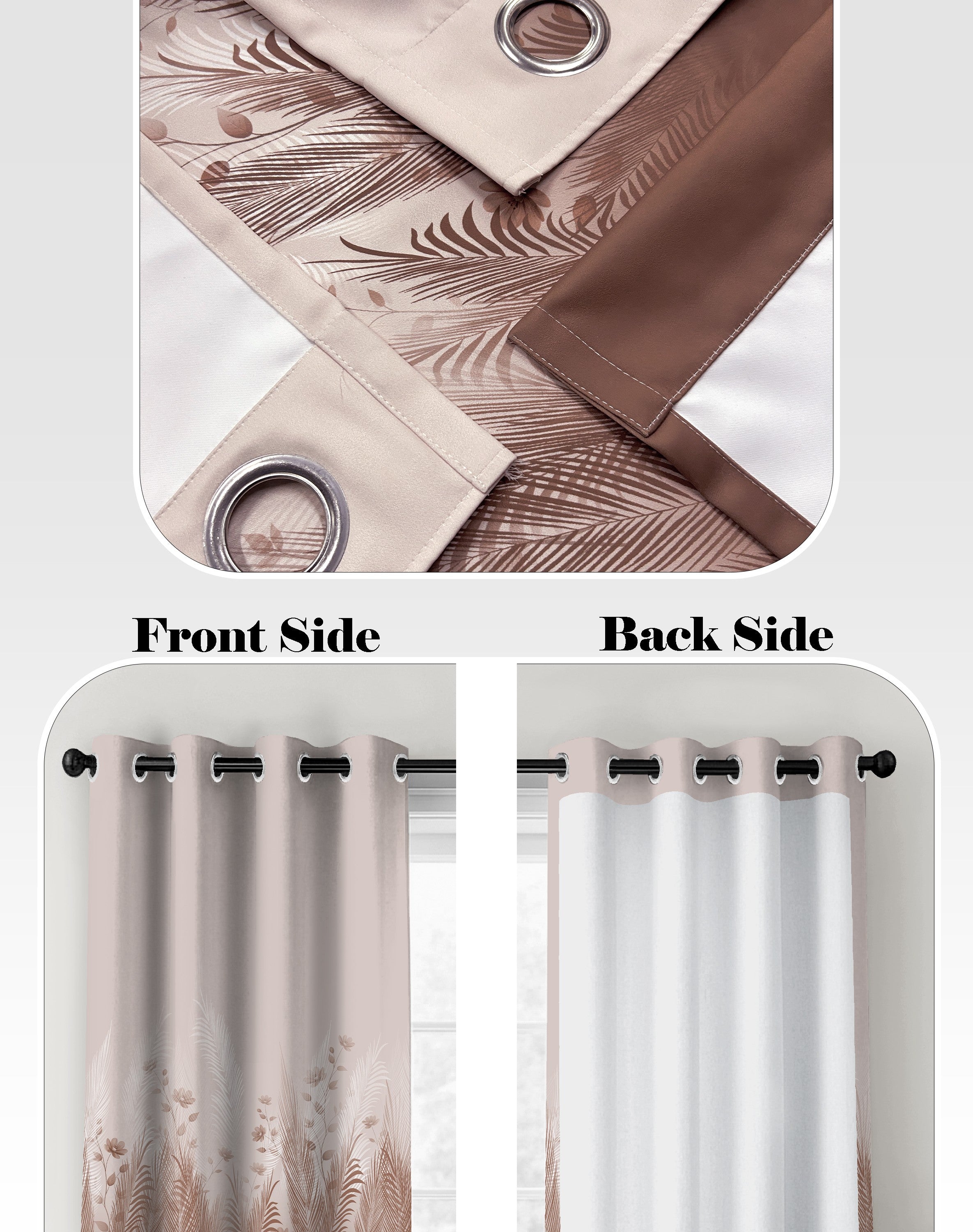 PASTORA MOCHA PRINTED ROOM DARKENING CURTAIN