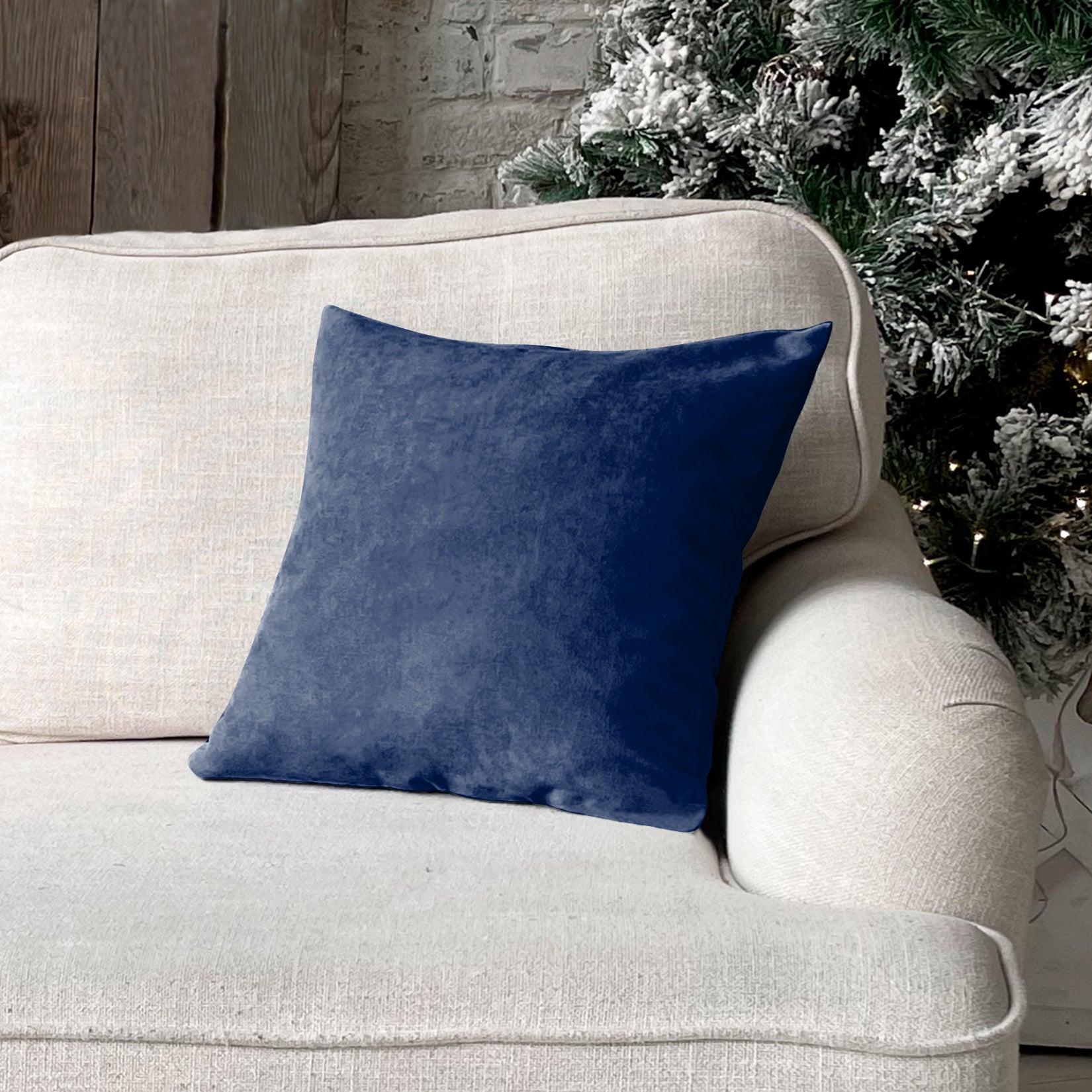 RAINBOW VELVET NAVY BLUE-48 CUSHION COVER (Pack of 2)