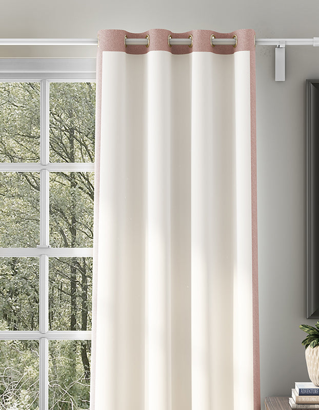 HERRINGBONE M-PINK PRINTED BLACKOUT CURTAIN