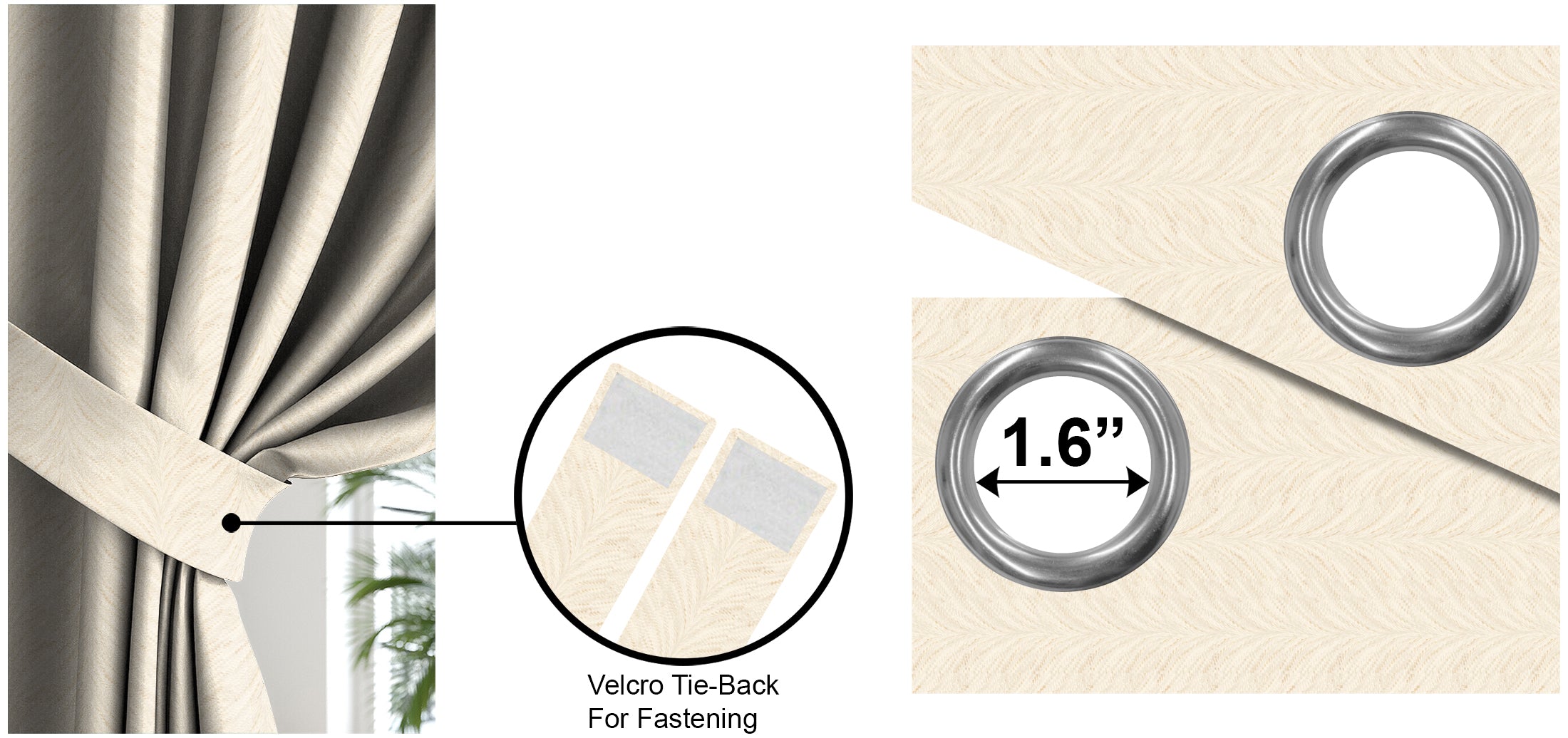 Luxor Natural Printed Blackout Curtains