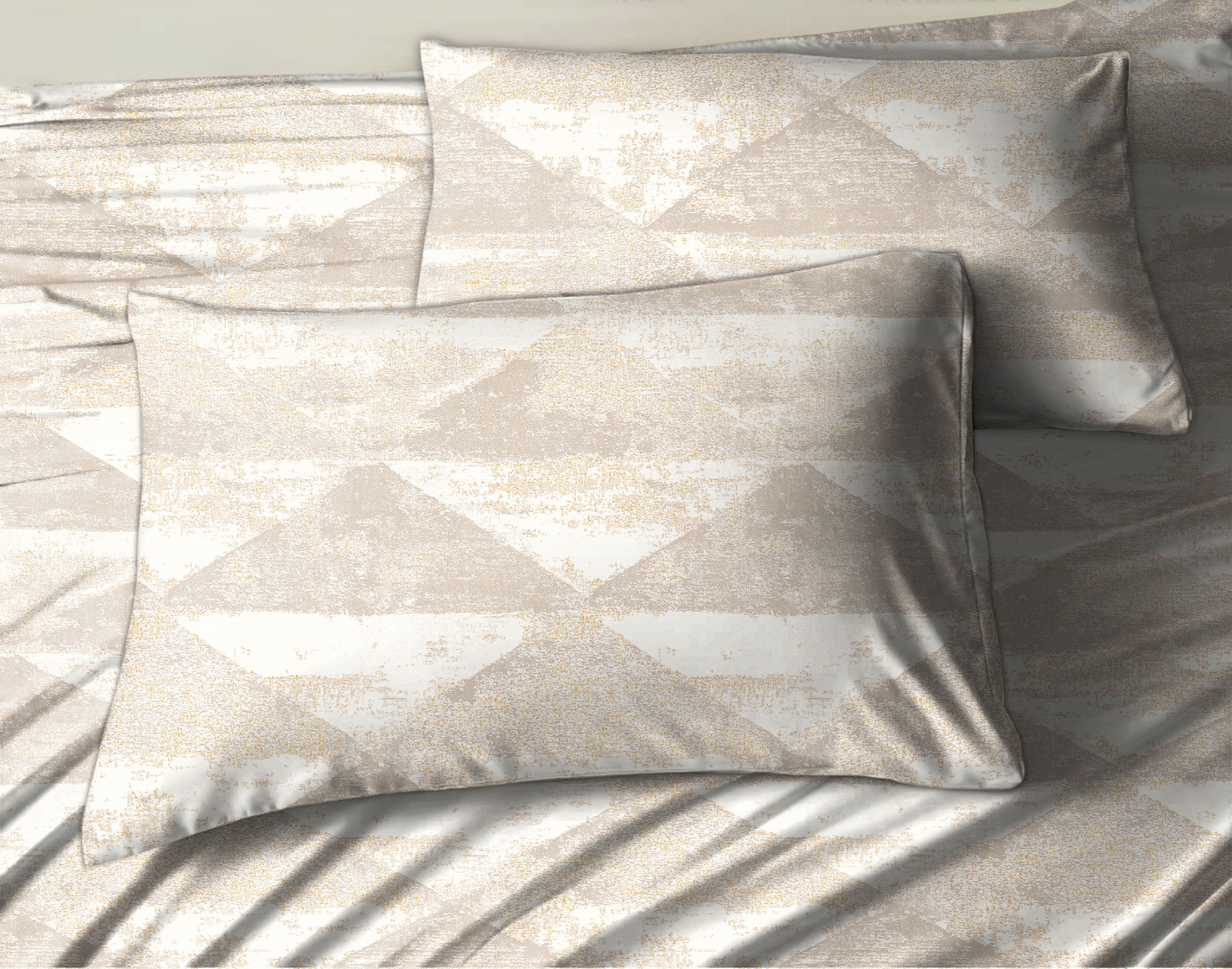 Mystique Natural Bedsheet for Double Bed with 2 PillowCovers King Size (104" X 90")