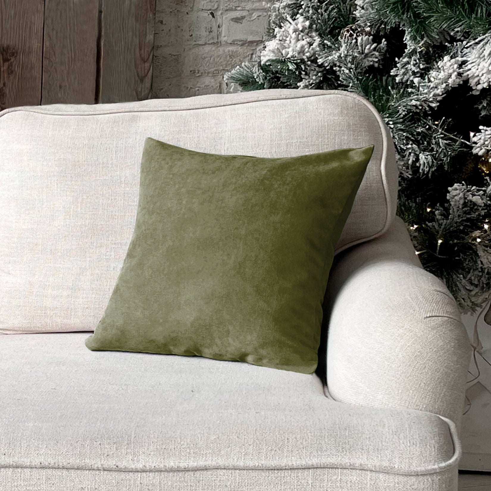 RAINBOW VELVET OLIVE-39 CUSHION COVER (Pack of 2)