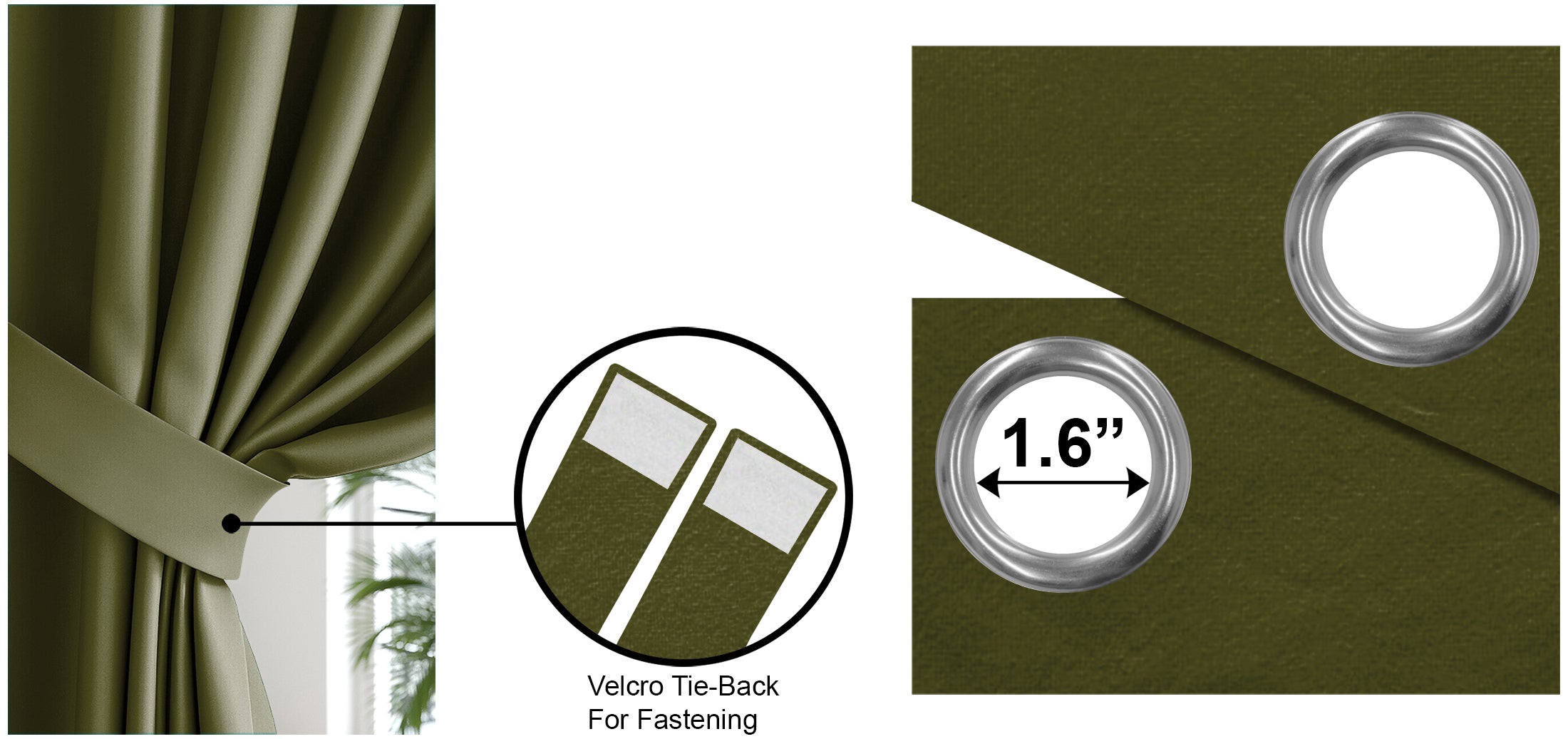 RAINBOW VELVET OLIVE CURTAINS