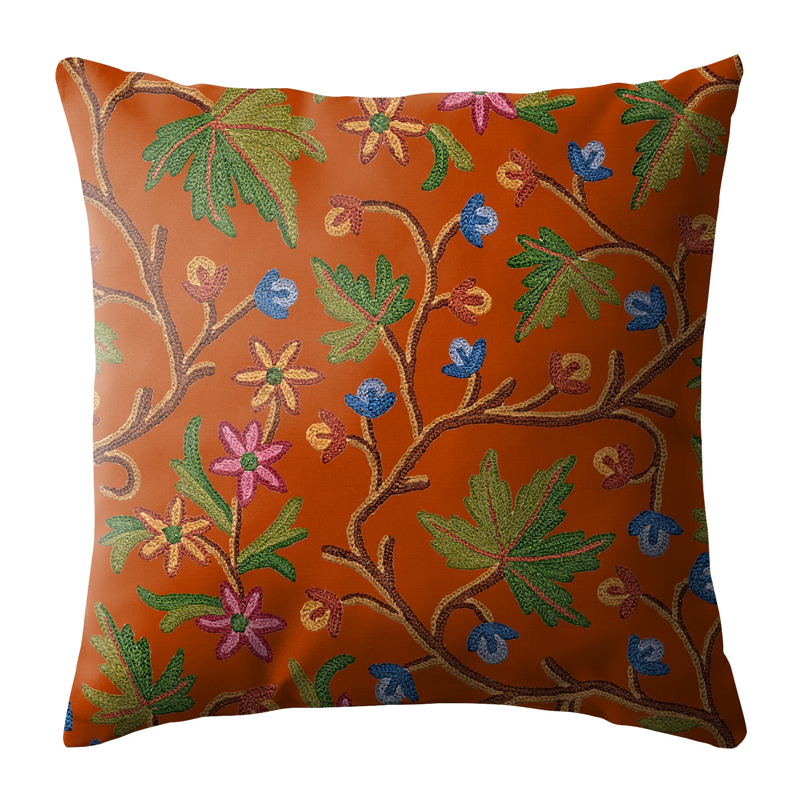 VAROSKI KASHMIRI ORANGE DIGITAL PRINTED CUSHION COVER (Pack of 2)