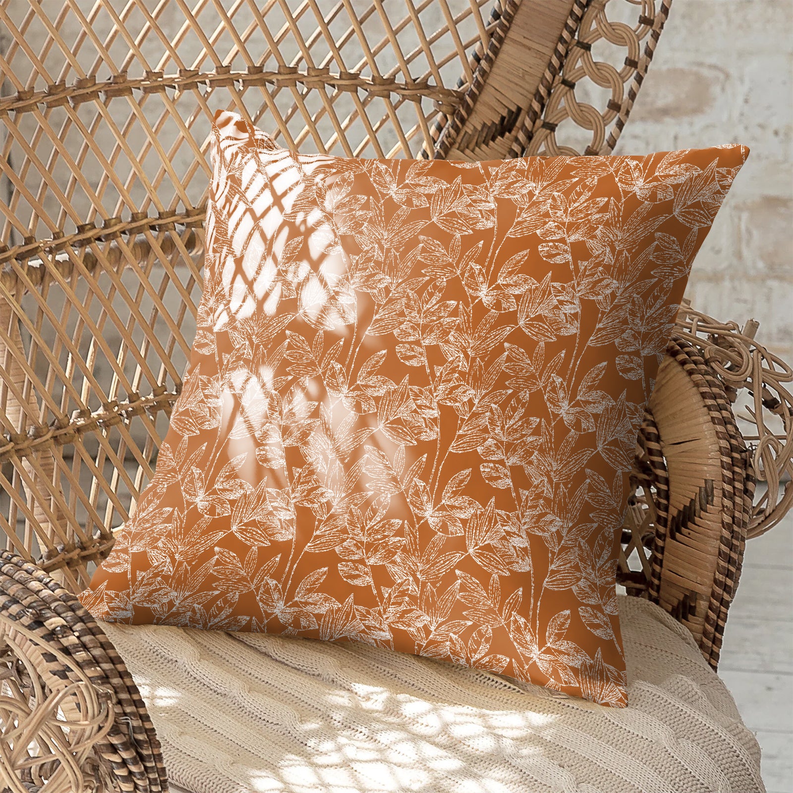 MEADOW ORANGE DIGITAL PRINTED CUSHION COVER (Pack of 2)
