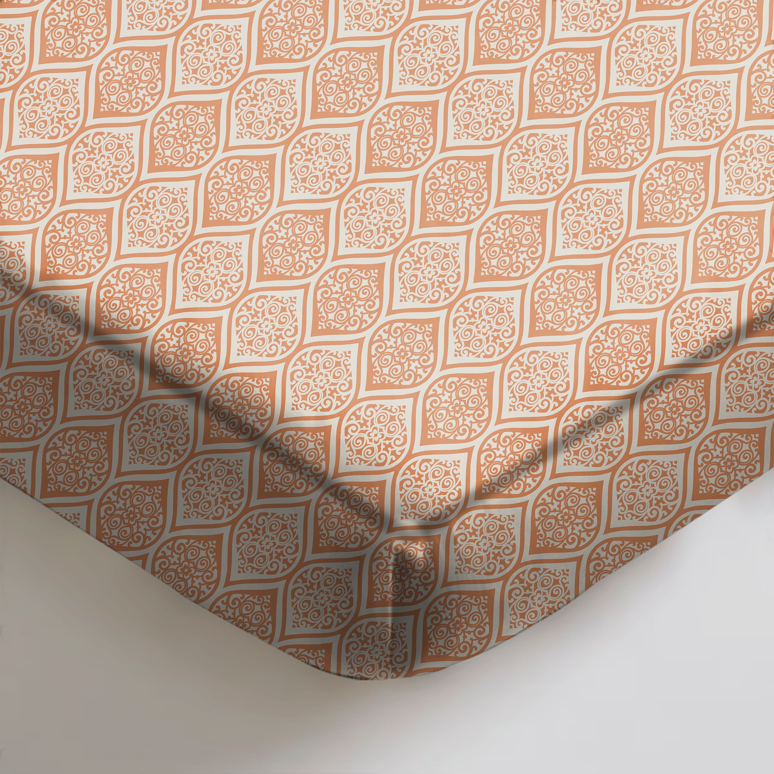 Manhattan Orange Bedcover for Double Bed with 2 Pillow Covers King Size (104" X 90")