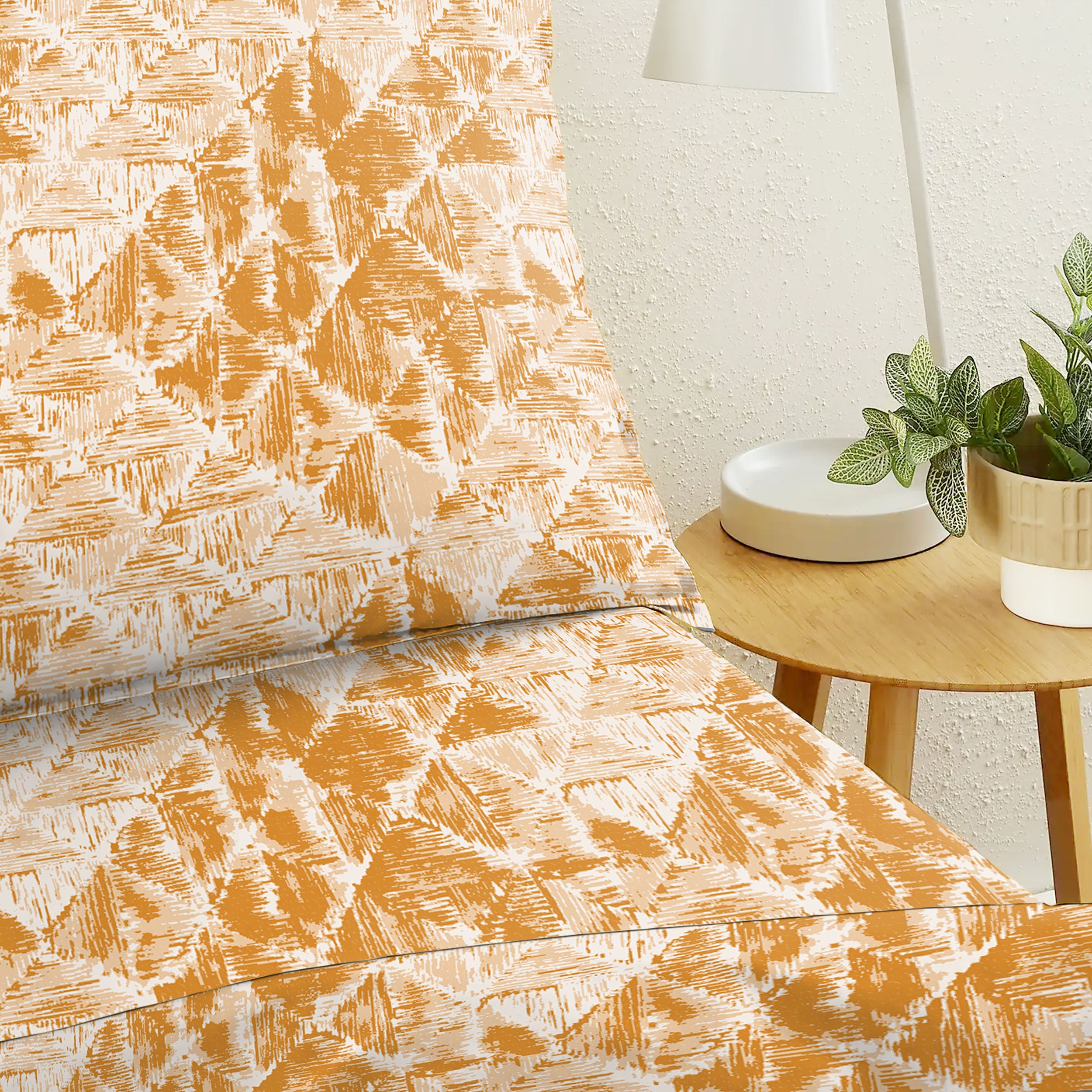 CLARA ORANGE BEDSHEET FOR DOUBLE BED WITH 2 PILLOWCOVERS KING SIZE (104" X 90")