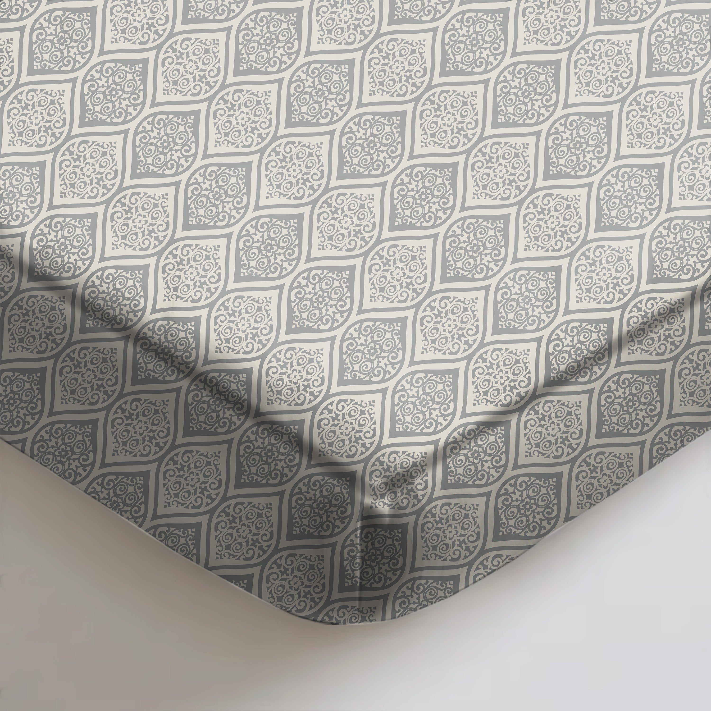 Manhattan Oslo Grey Bedcover for Double Bed with 2 Pillow Covers King Size (104" X 90")