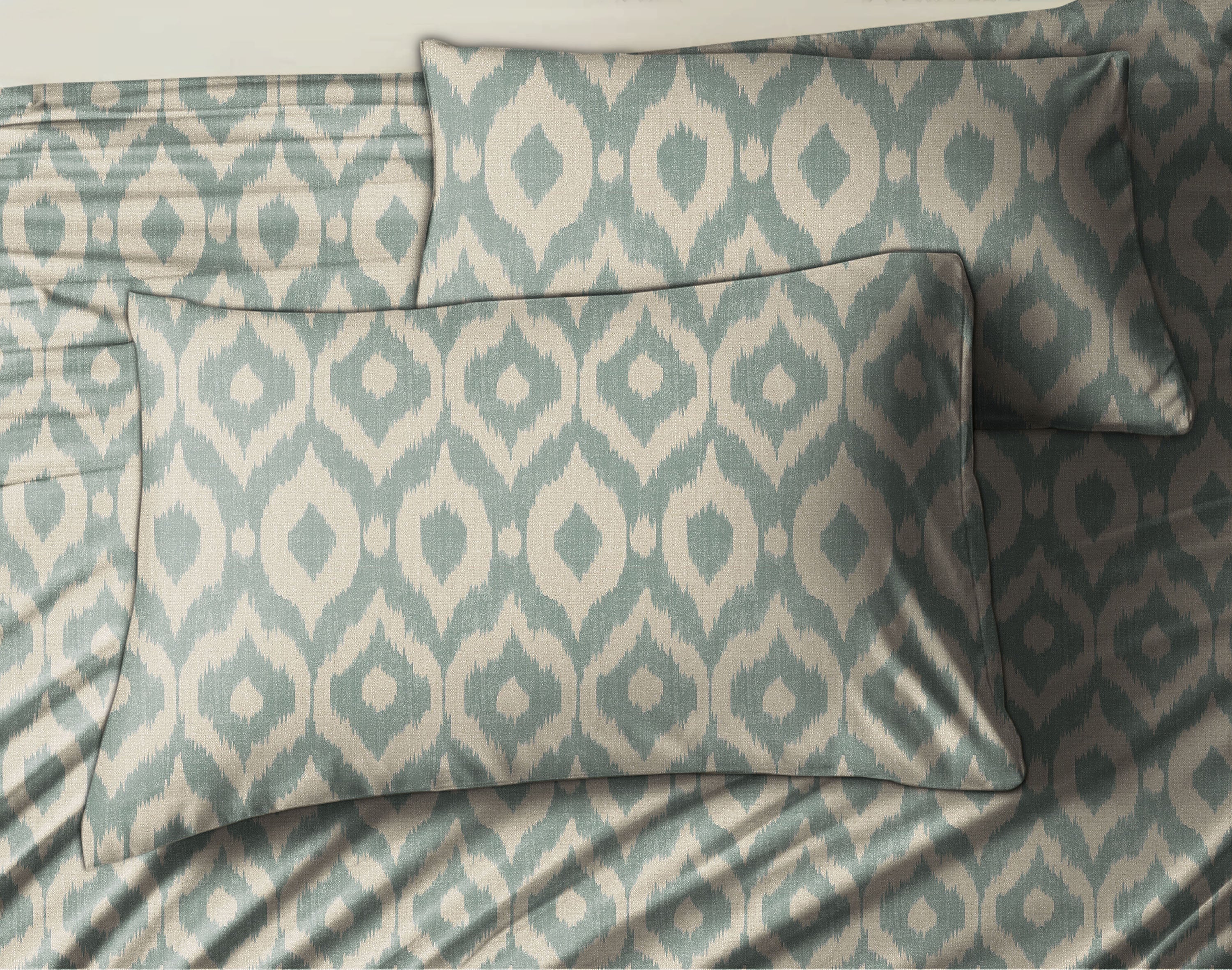 Bedcover Bistre Blue for Double Bed with 2 Pillow Covers King Size (104" X 90")