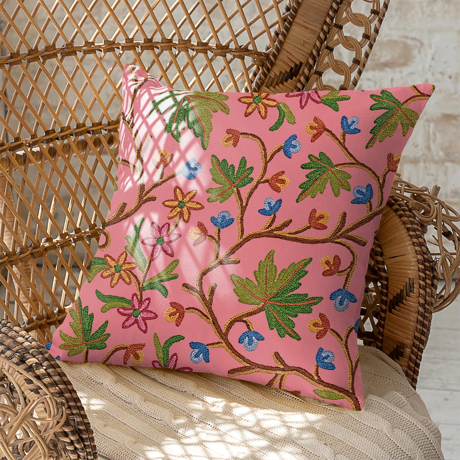VAROSKI KASHMIRI PINK DIGITAL PRINTED CUSHION COVER (Pack of 2)