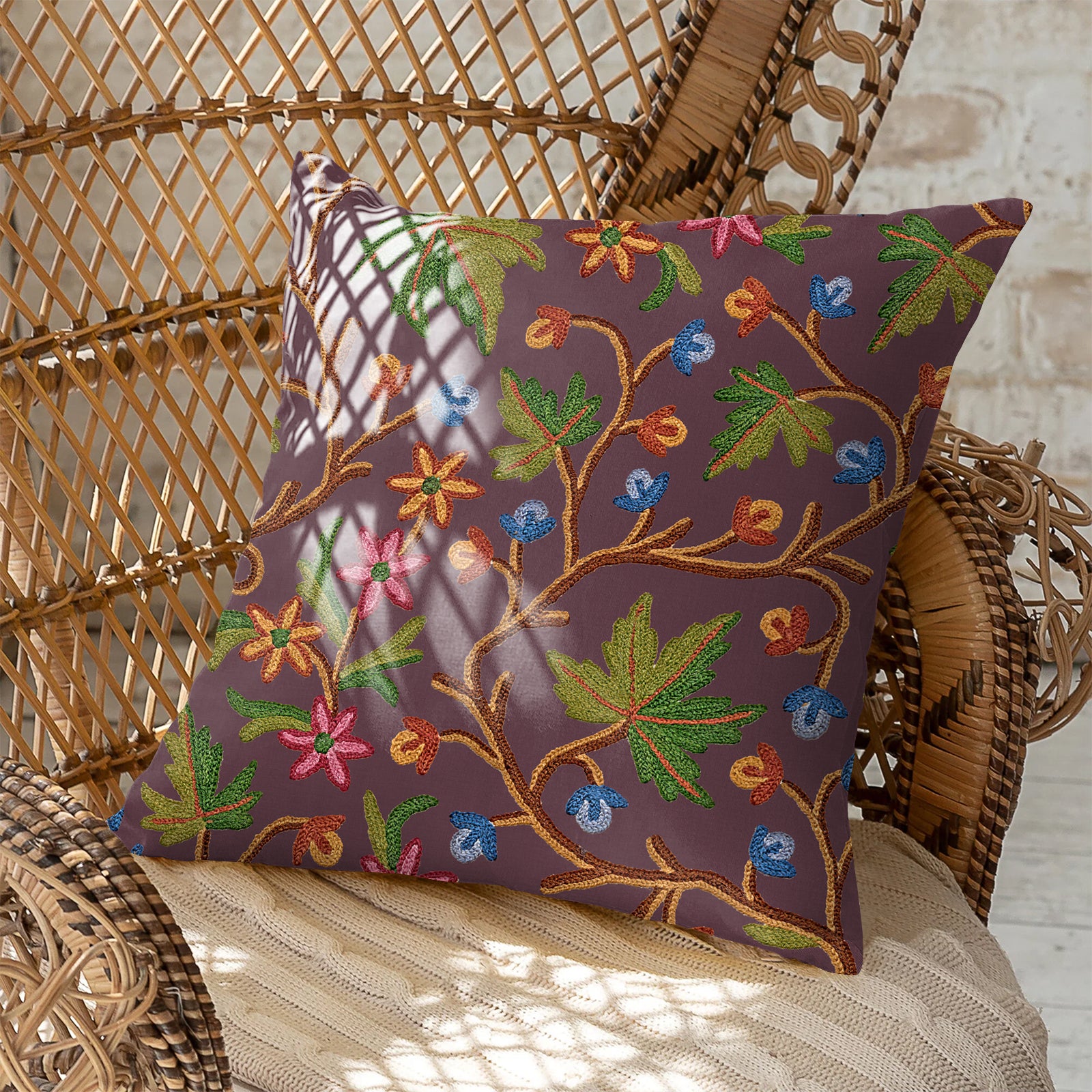 VAROSKI KASHMIRI PURPLE DIGITAL PRINTED CUSHION COVER (Pack of 2)
