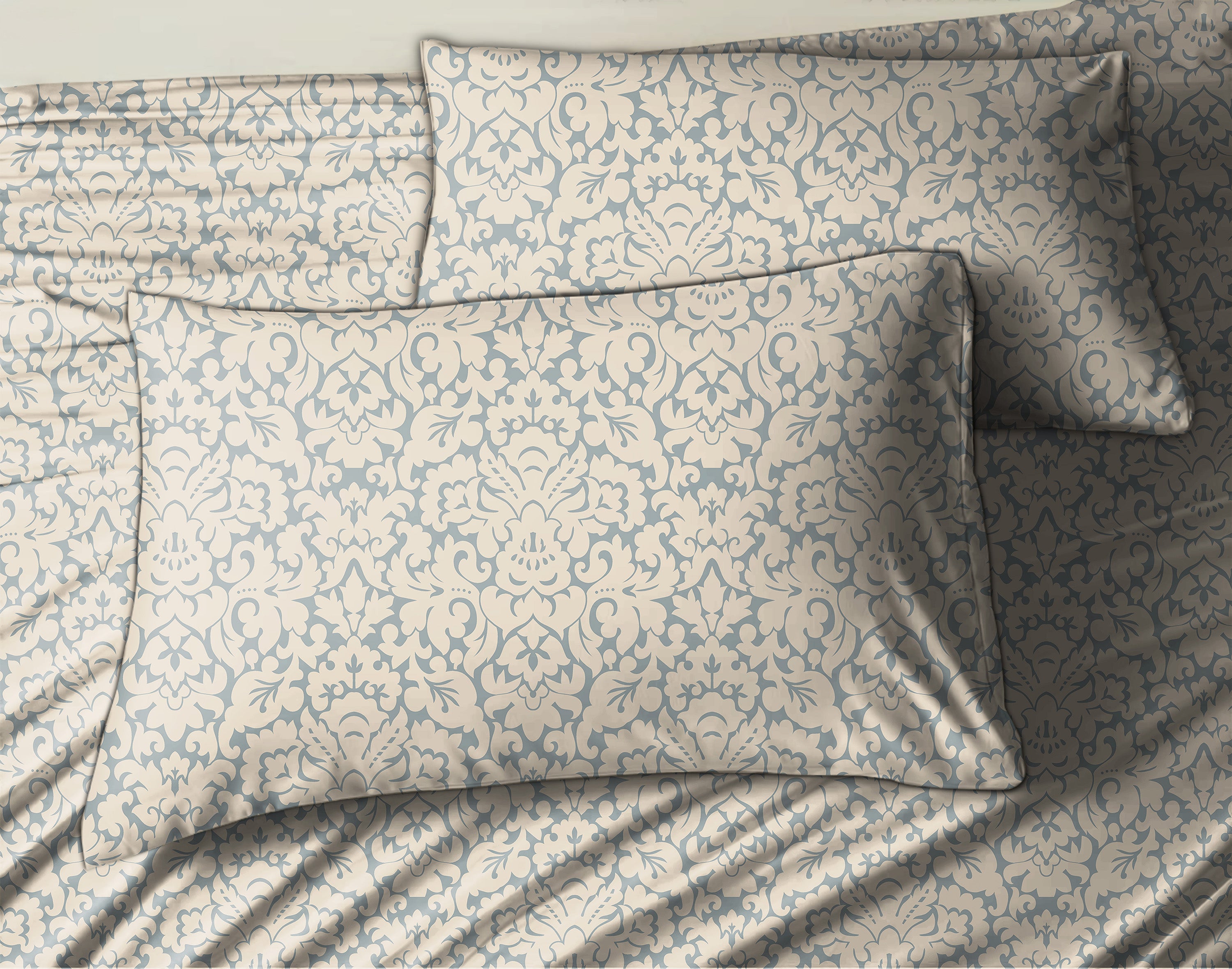 Casableu Microfiber Sydney Pastel Grey Bedcover for Double Bed with 2 Pillow Covers King Size (104" X 90")