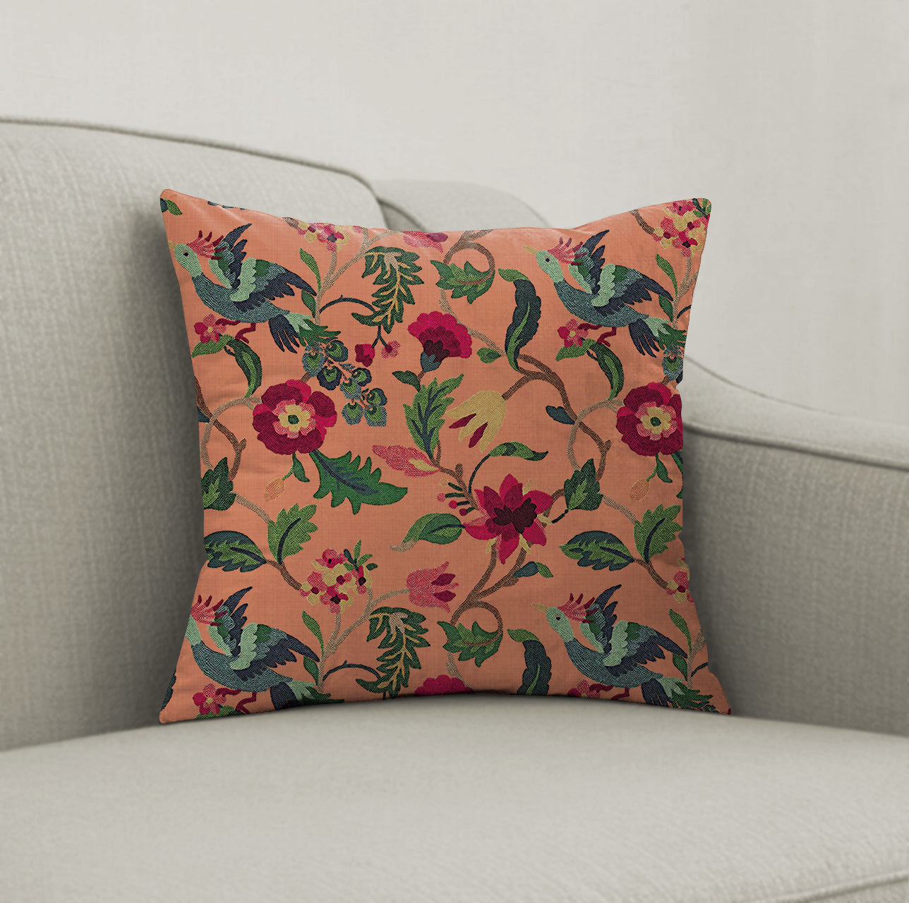 CABAL PEACH DIGITAL PRINTED CUSHION COVER (Pack of 2)