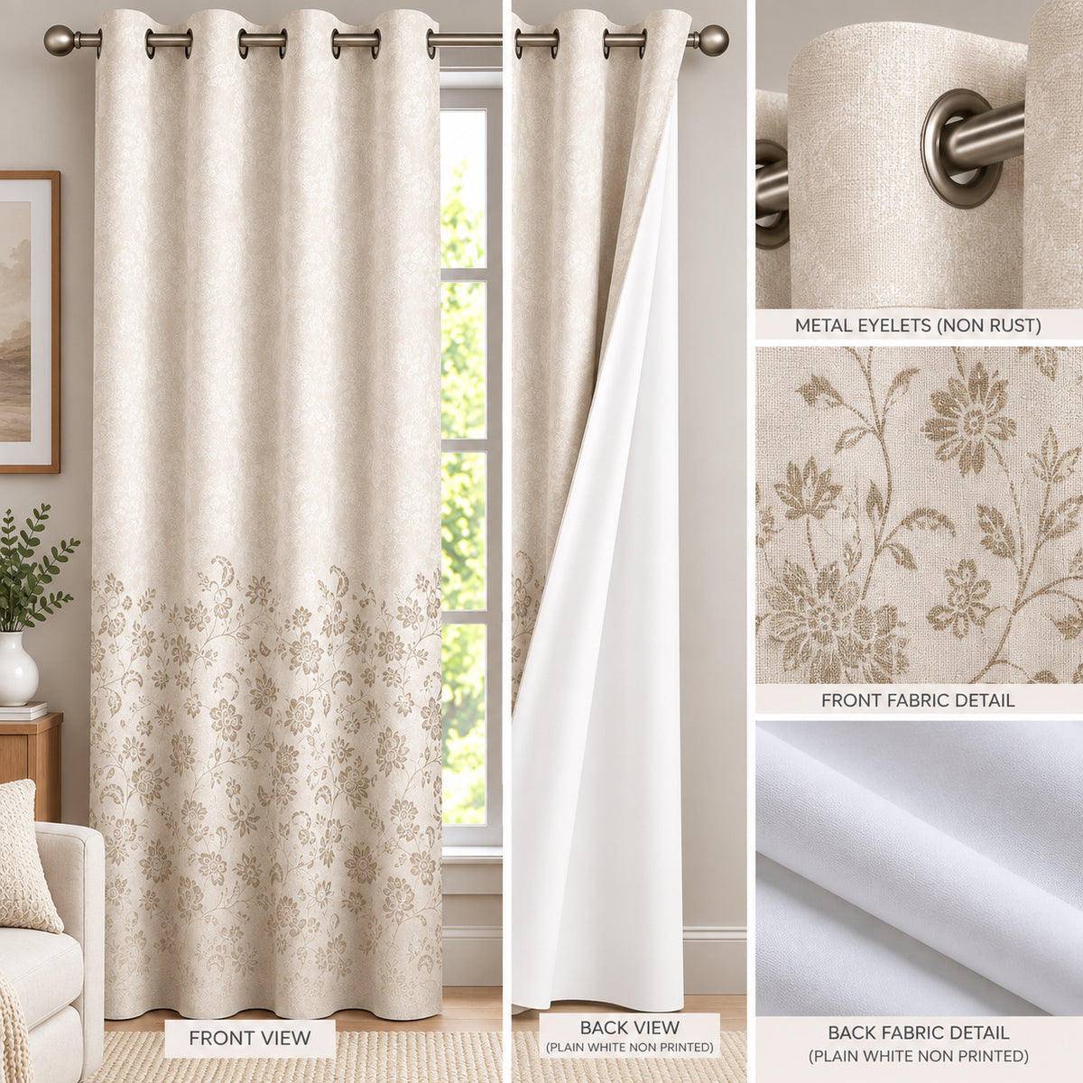 ALBERTA BROWN PRINTED CURTAIN
