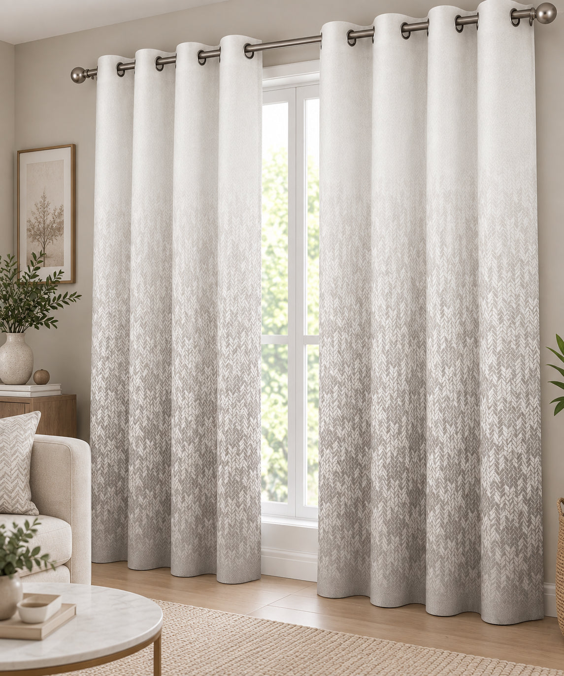 BRANDON COFFEE PRINTED CURTAIN