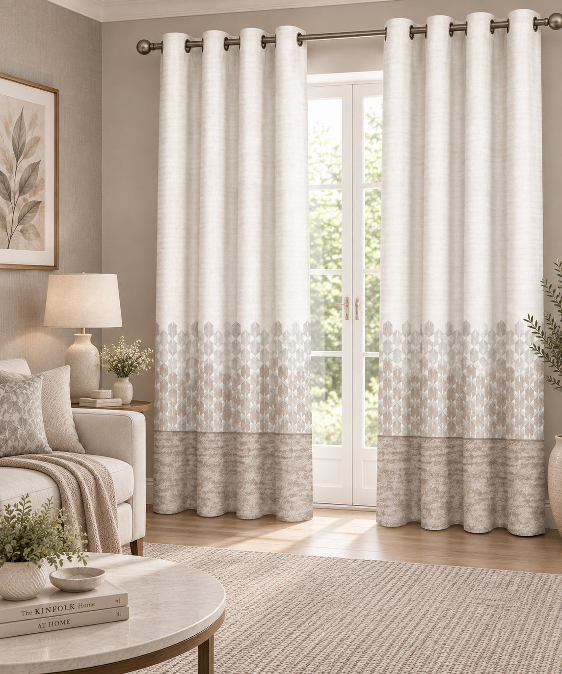 BRITISH DARK BROWN PRINTED CURTAIN