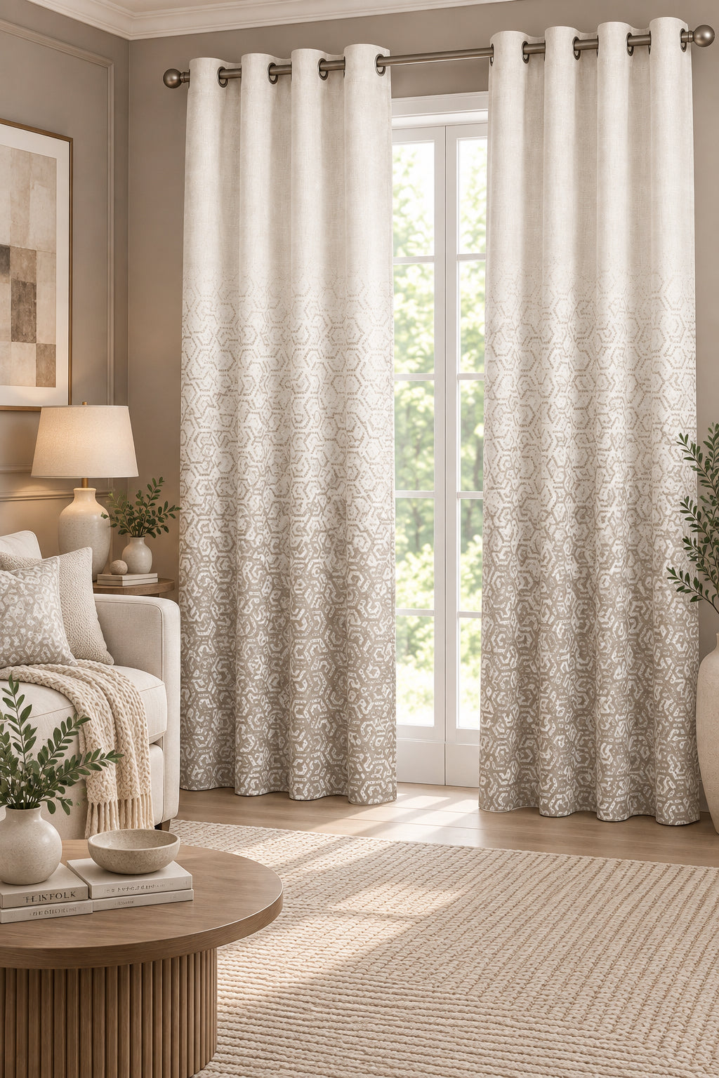 SQUAMISH DARK BROWN PRINTED CURTAIN