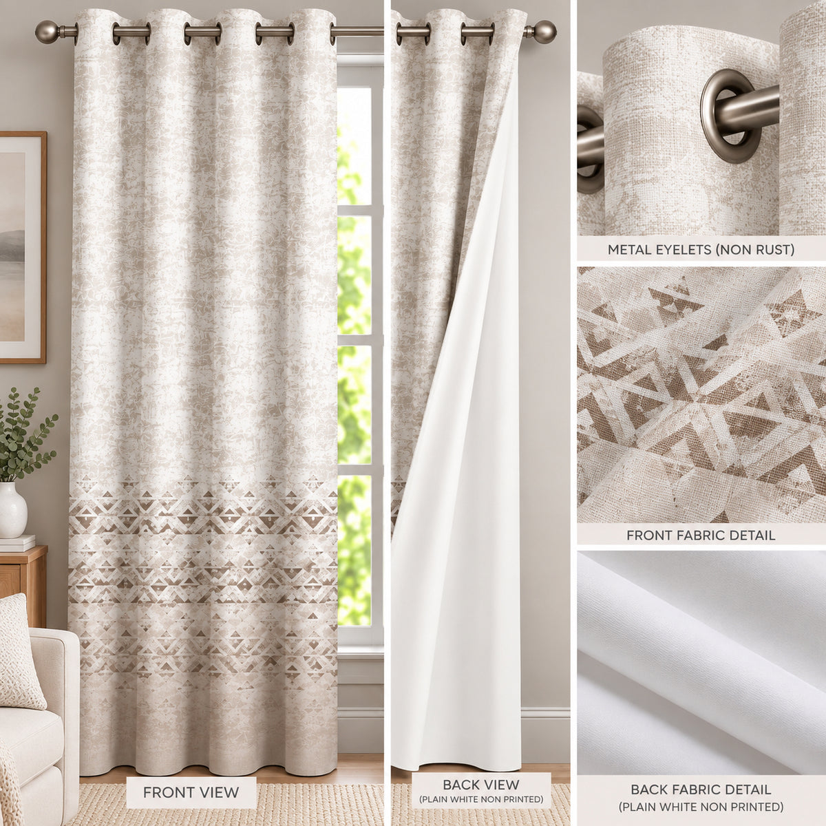 SIDNEY COFFEE PRINTED CURTAIN