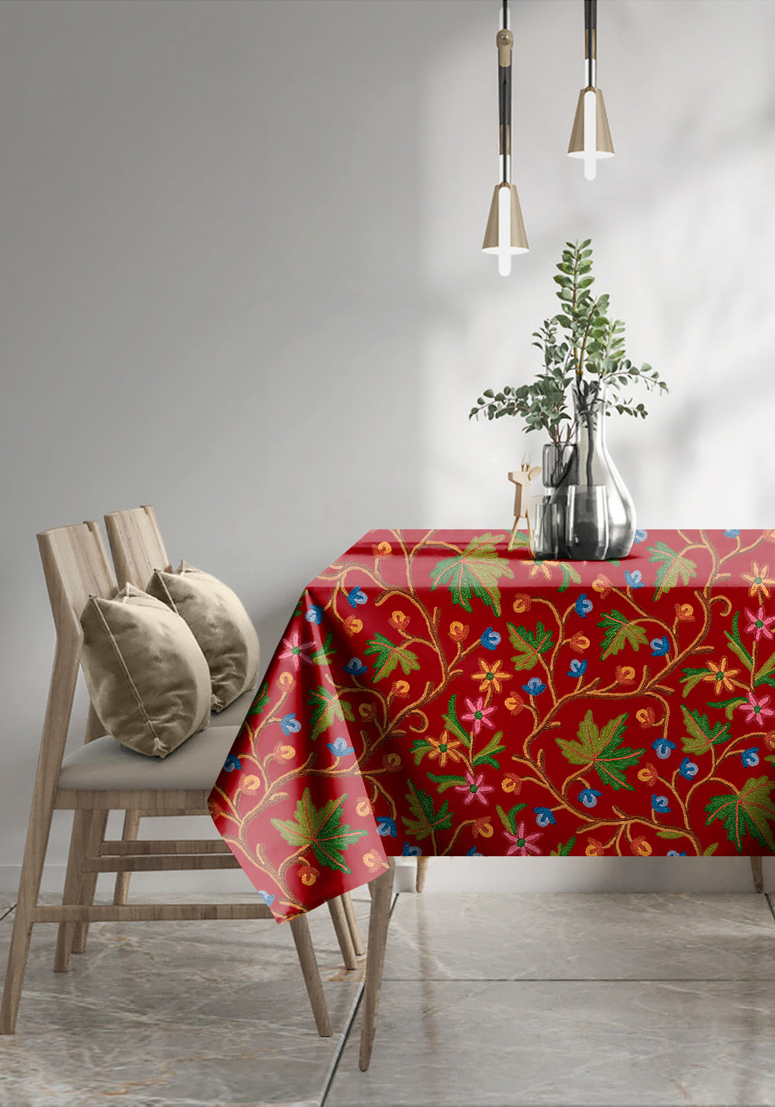 VAROSKI KASHMIRI RED TABLE CLOTH