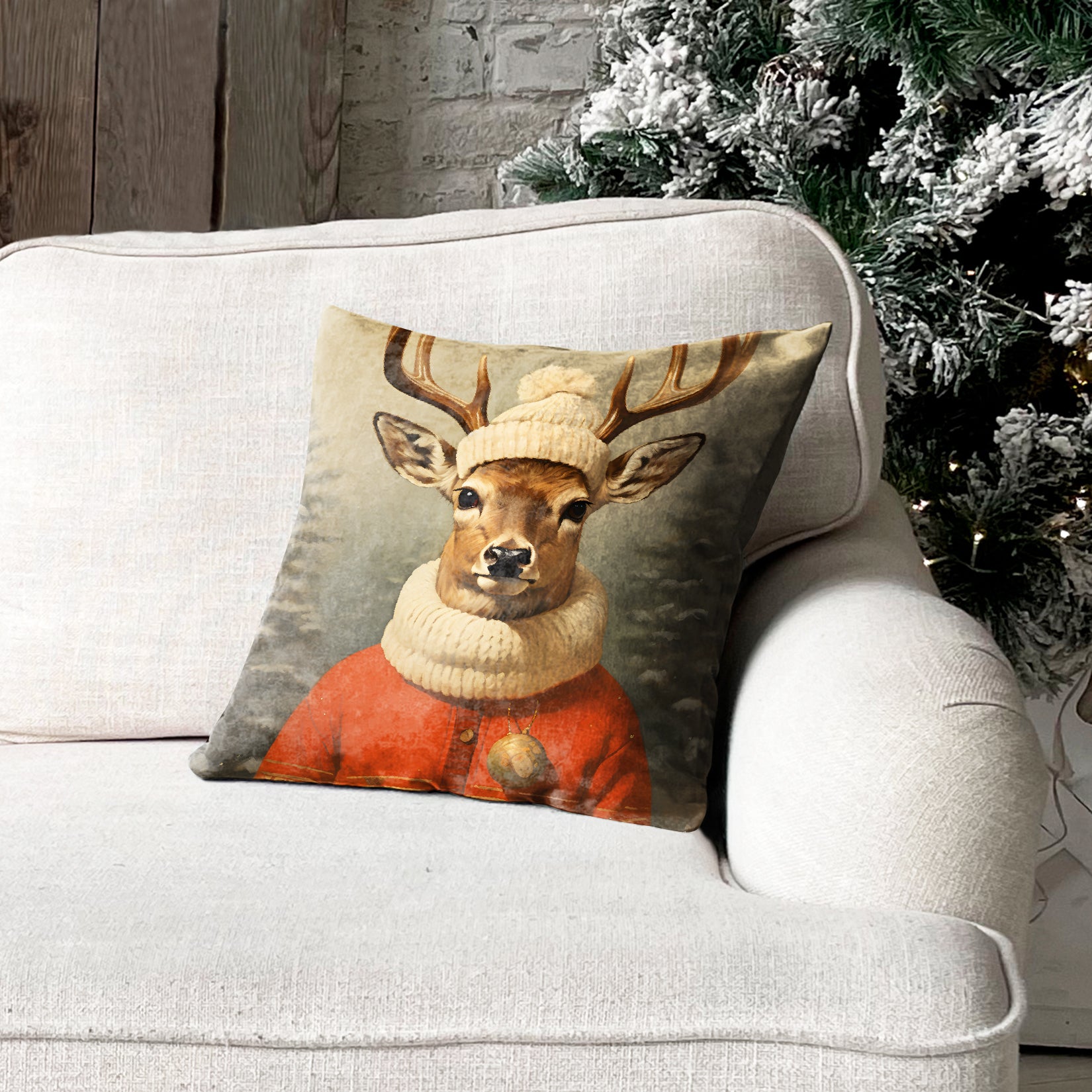 PEARY RED DIGITAL PRINTED CUSHION COVER (Pack of 2)