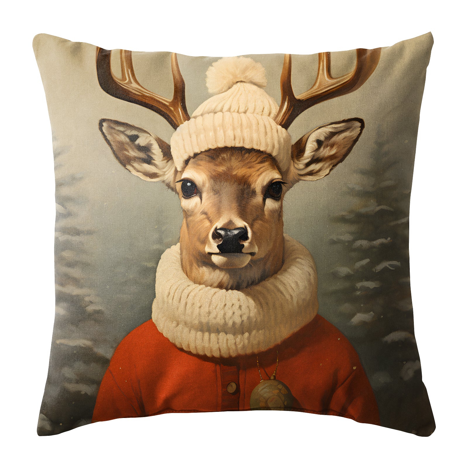 PEARY RED DIGITAL PRINTED CUSHION COVER (Pack of 2)