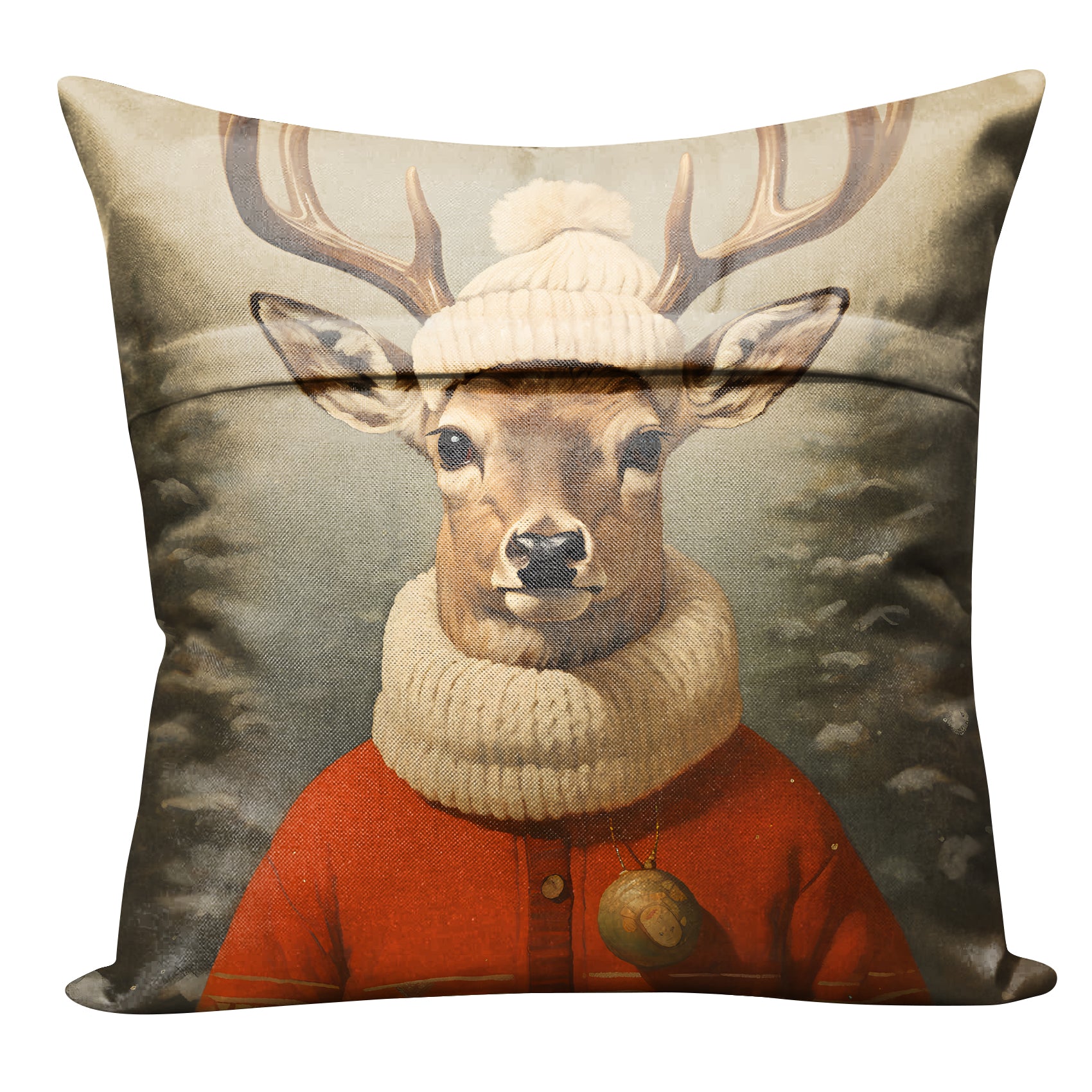 PEARY RED DIGITAL PRINTED CUSHION COVER (Pack of 2)