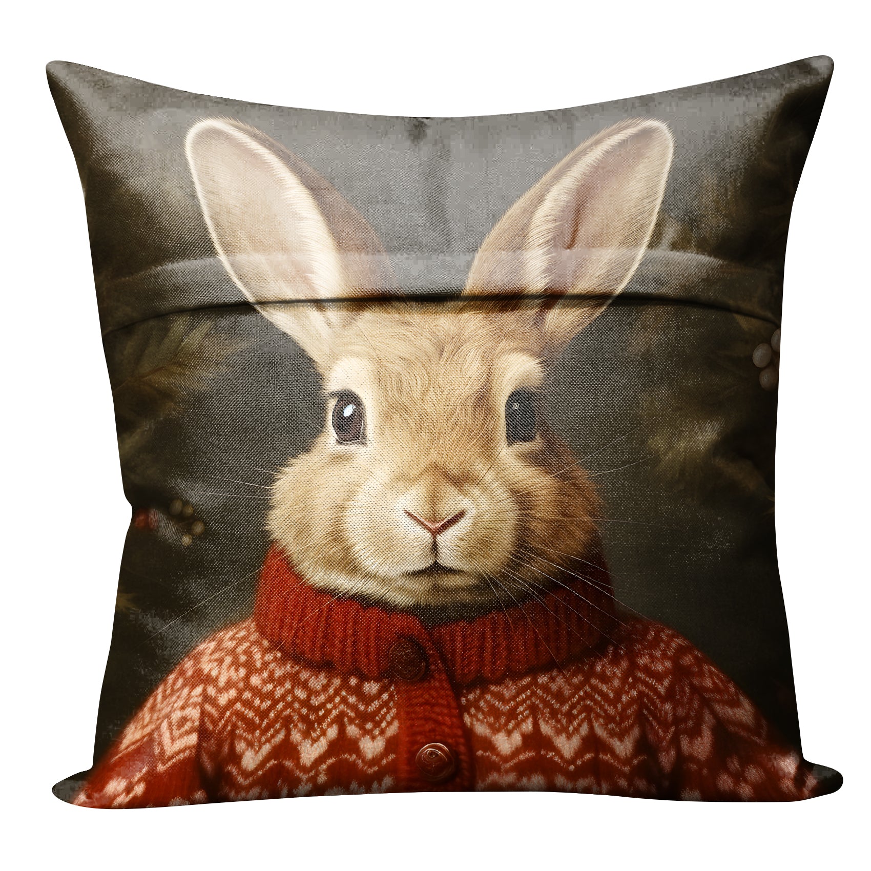 RABBIT RED DIGITAL PRINTED CUSHION COVER (Pack of 2)