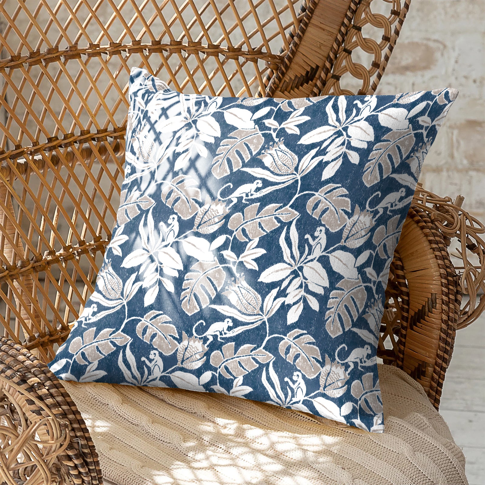 SAVANNA ROYAL BLUE DIGITAL PRINTED CUSHION COVER (Pack of 2)