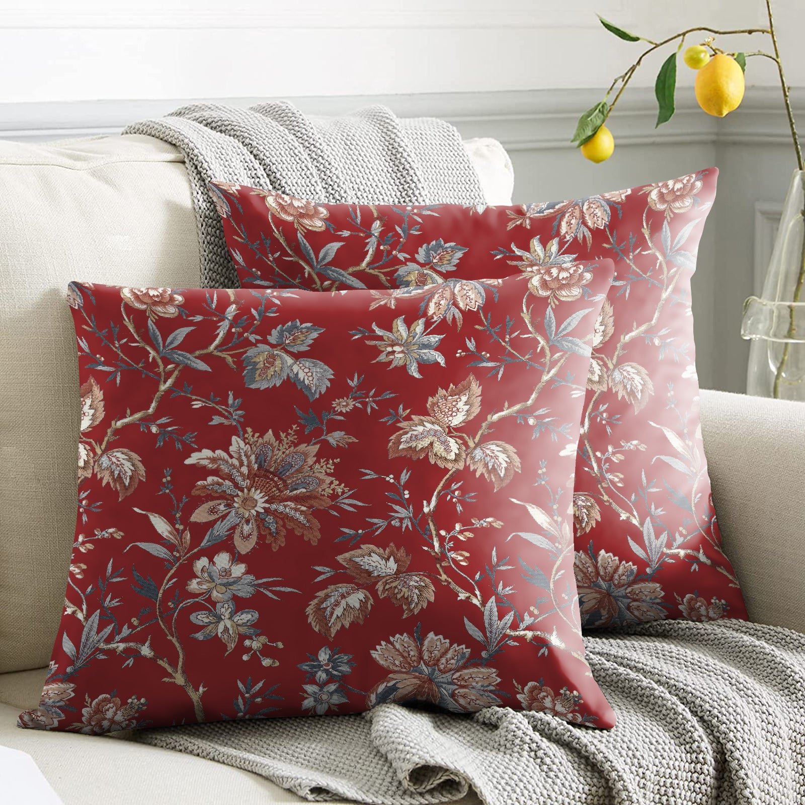ANDAMAN RED DIGITAL PRINTED CUSHION COVER (Pack of 2)