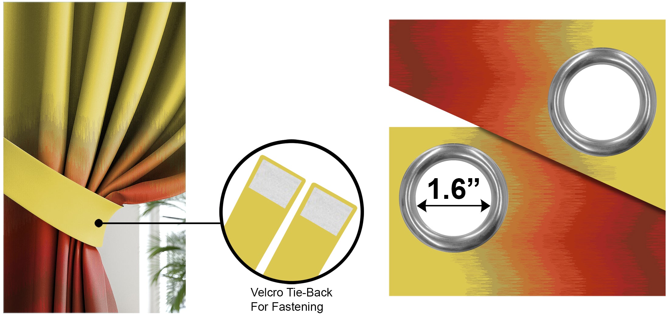 KUDO RED PRINTED BLACKOUT CURTAIN