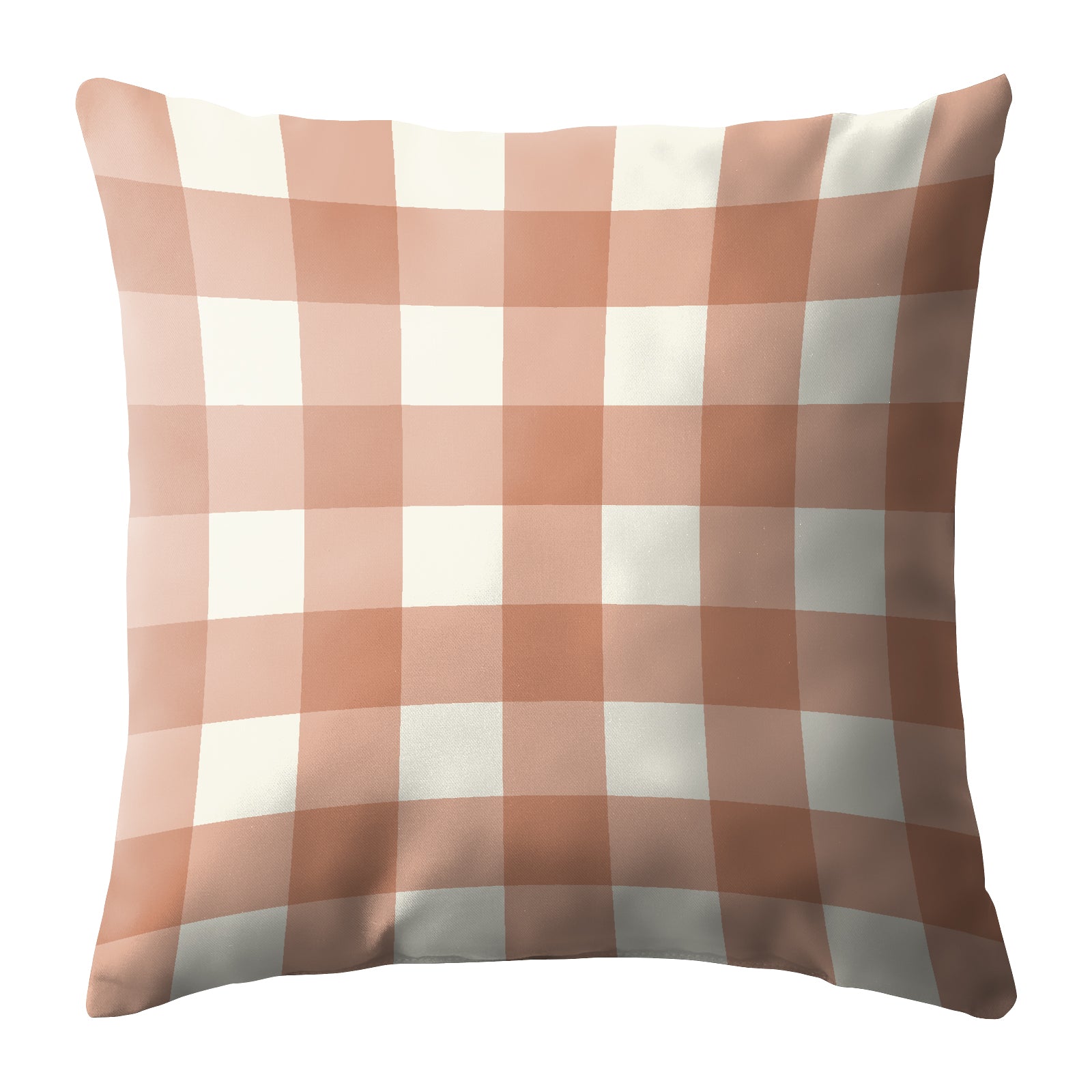 SPRING GALLERY BIG CHECK REDDISH ORANGE DIGITAL PRINTED CUSHION COVER (Pack of 2)