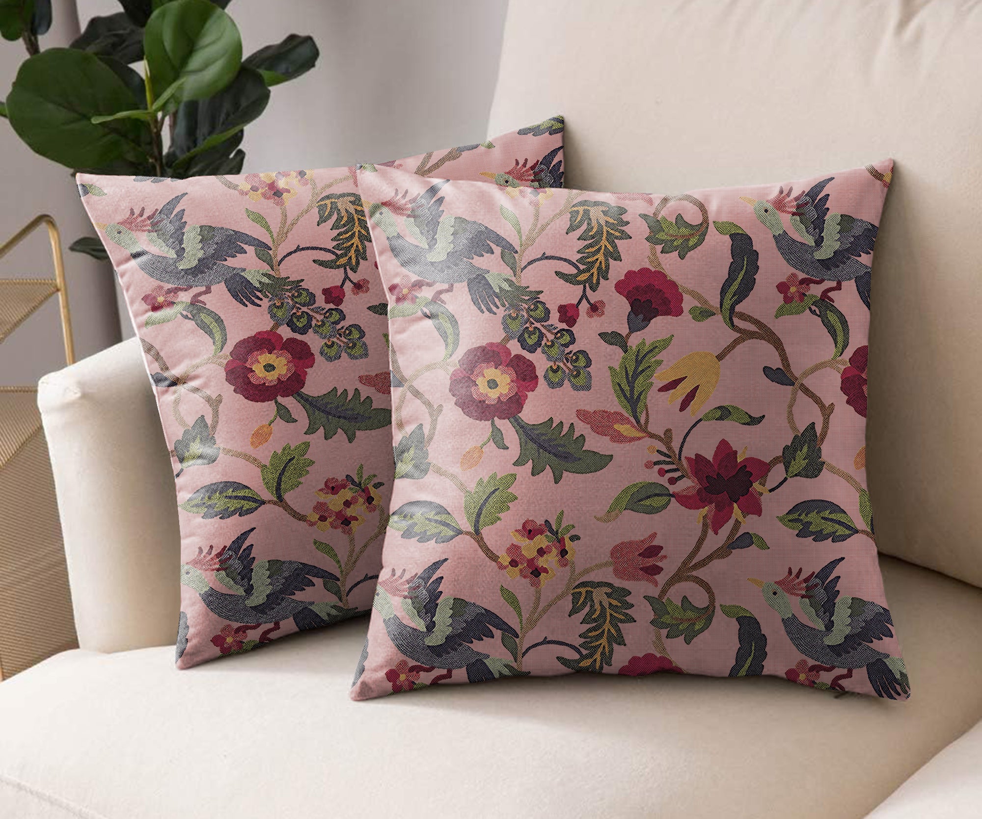 CABAL ROSE DIGITAL PRINTED CUSHION COVER (Pack of 2)