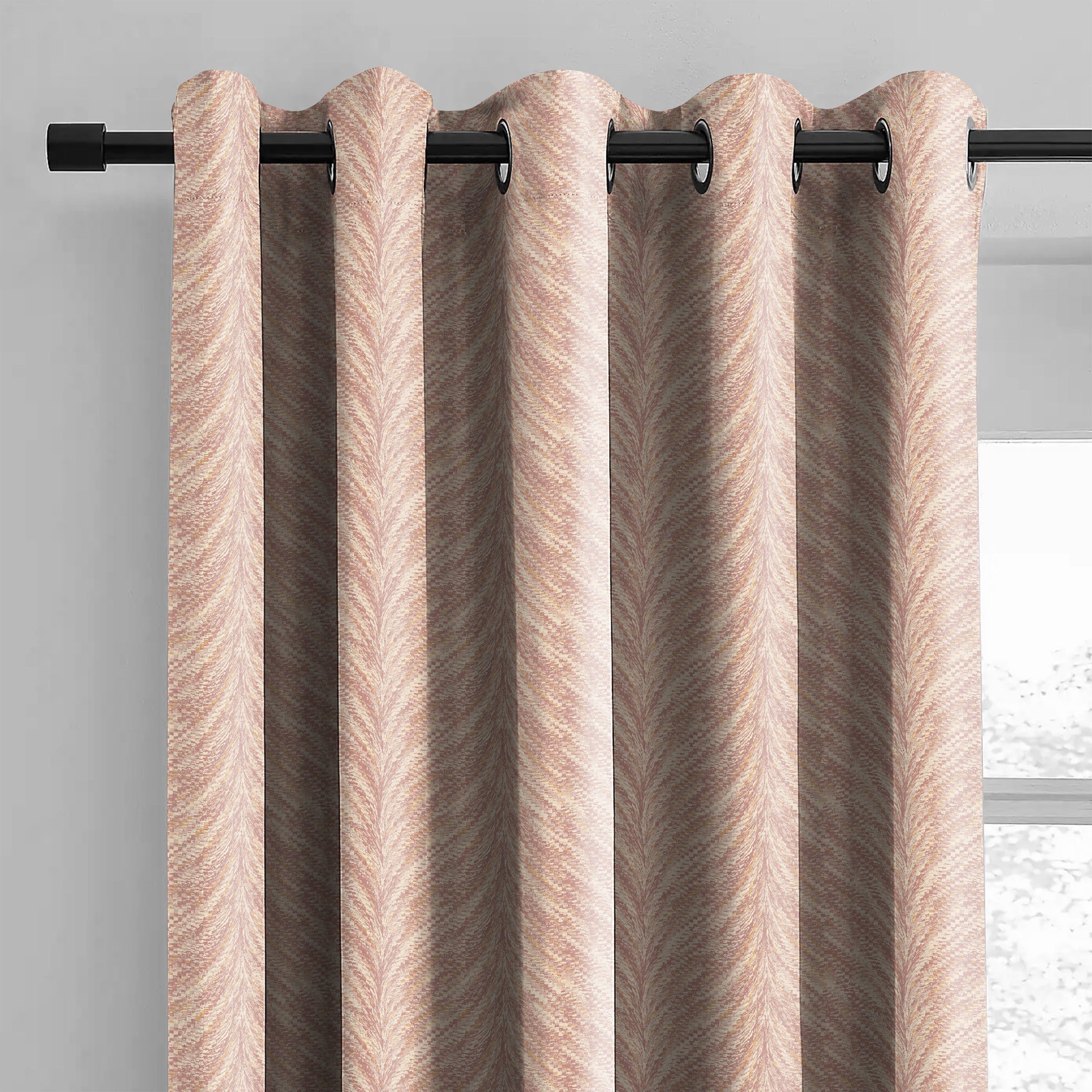 Luxor Rose Printed Blackout Curtains