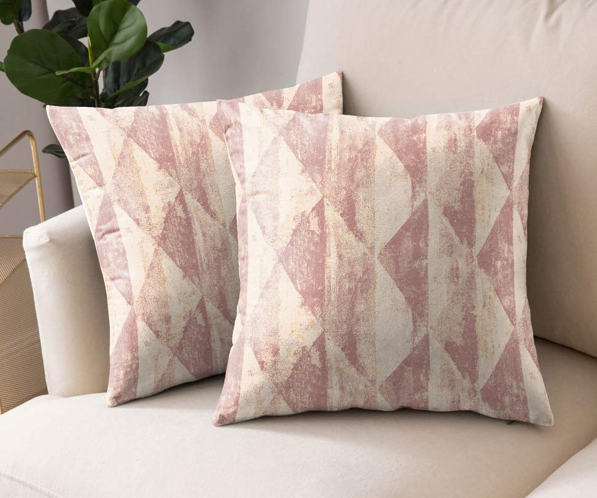 MYSTIQUE ROSE GOLD DIGITAL PRINTED CUSHION COVER (Pack of 2)