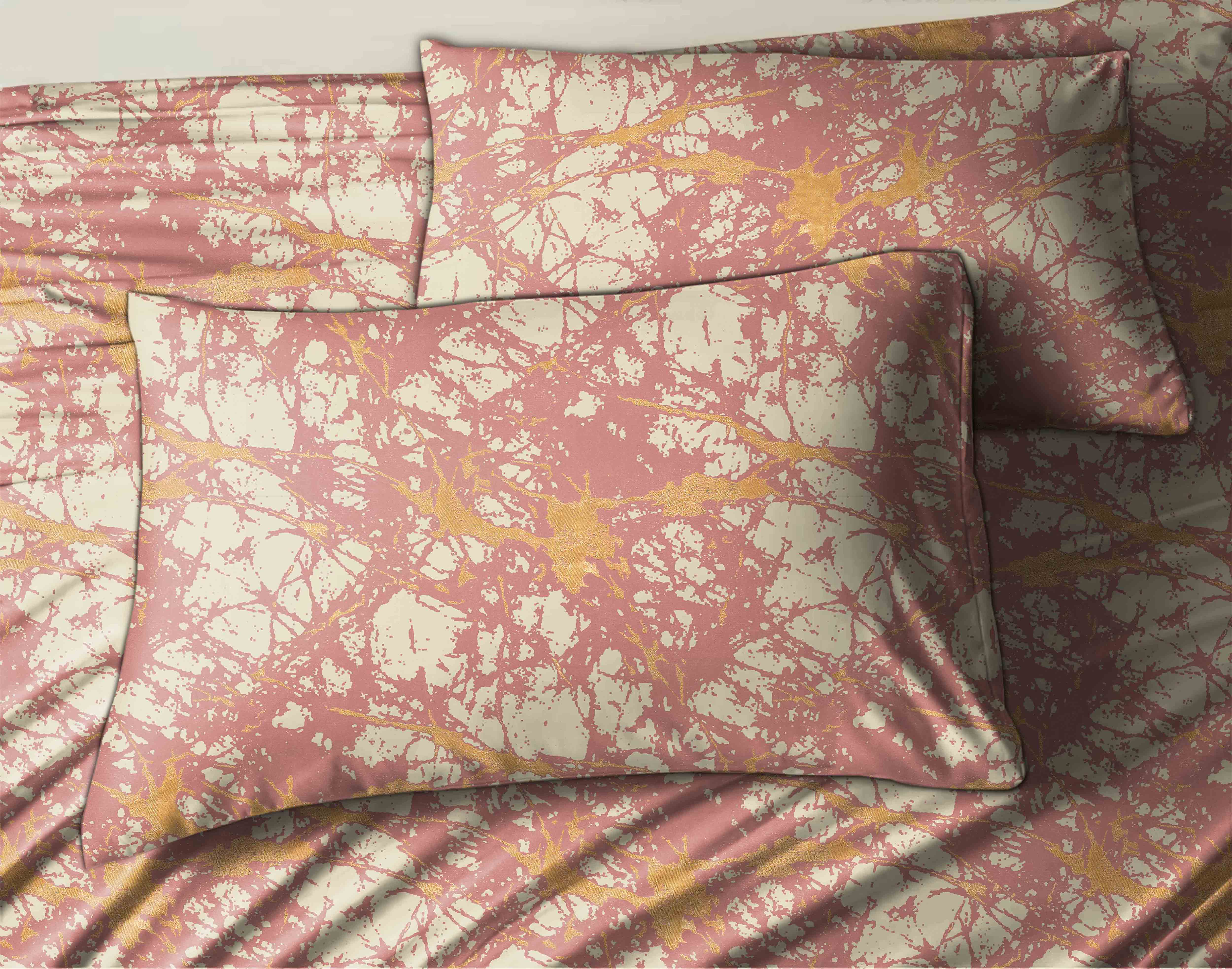 LAVA ROSE GOLD BEDSHEET FOR DOUBLE BED WITH 2 PILLOWCOVERS KING SIZE (104" X 90")