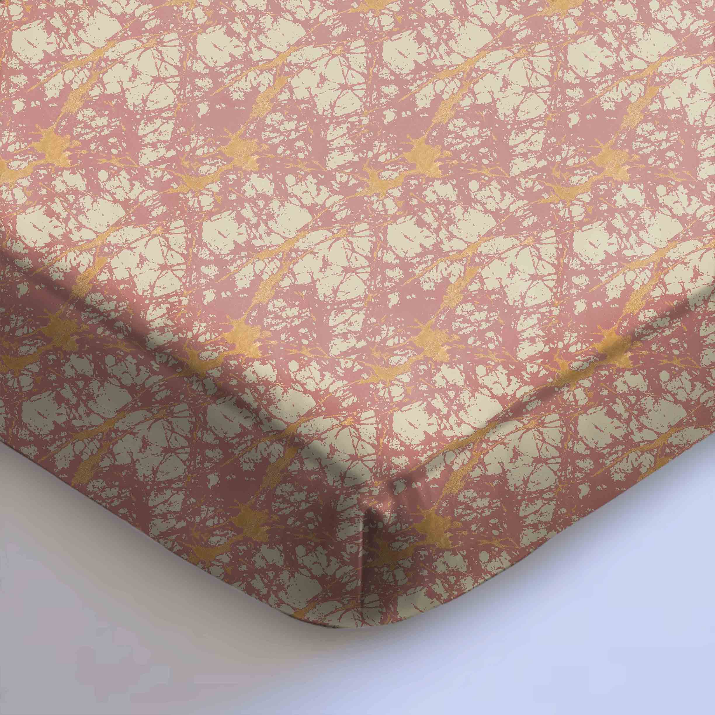 LAVA ROSE GOLD BEDSHEET FOR DOUBLE BED WITH 2 PILLOWCOVERS KING SIZE (104" X 90")