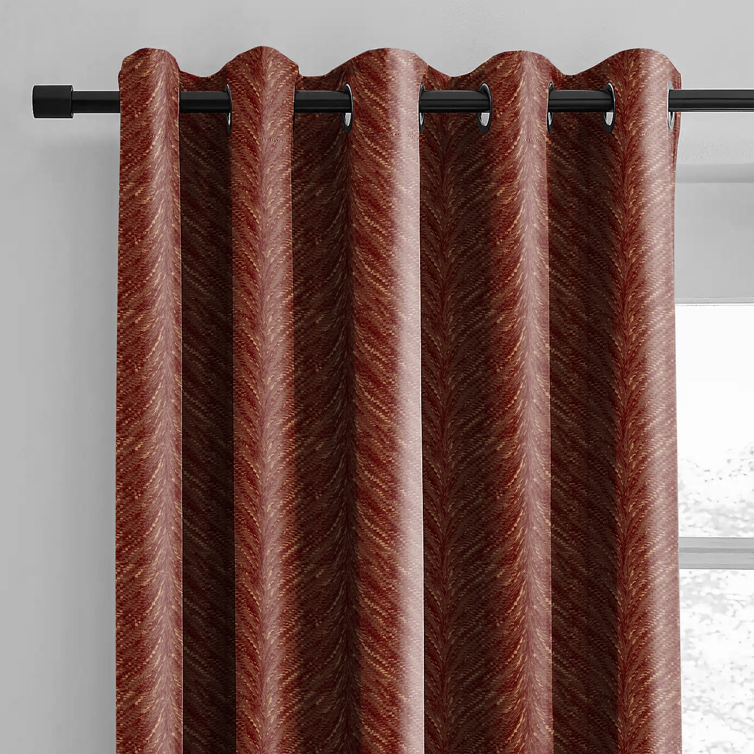 Luxor Rosso Printed Blackout Curtains