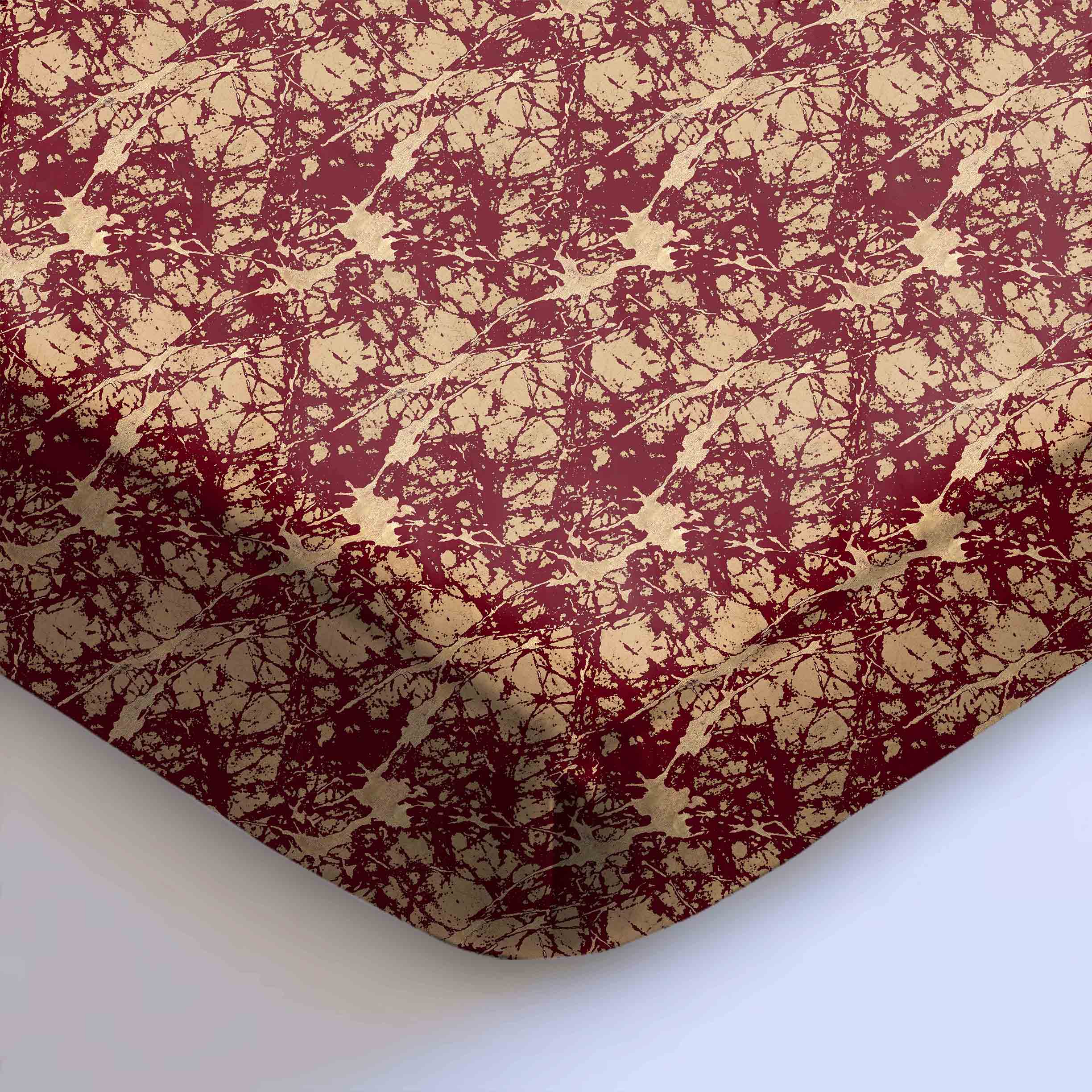 LAVA ROSSO BEDSHEET FOR DOUBLE BED WITH 2 PILLOWCOVERS KING SIZE (104" X 90")