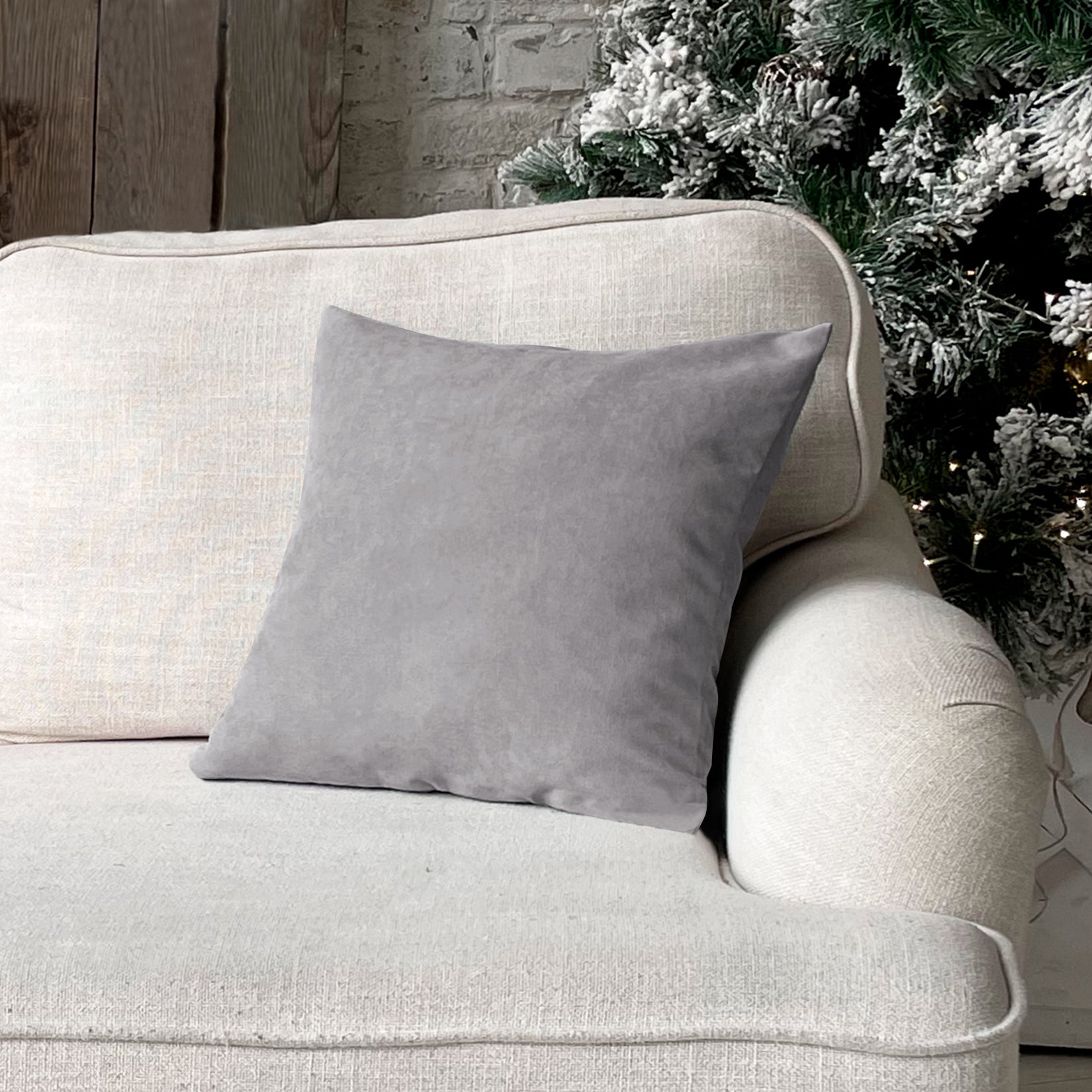 RAINBOW VELVET SILVER-17 CUSHION COVER (Pack of 2)