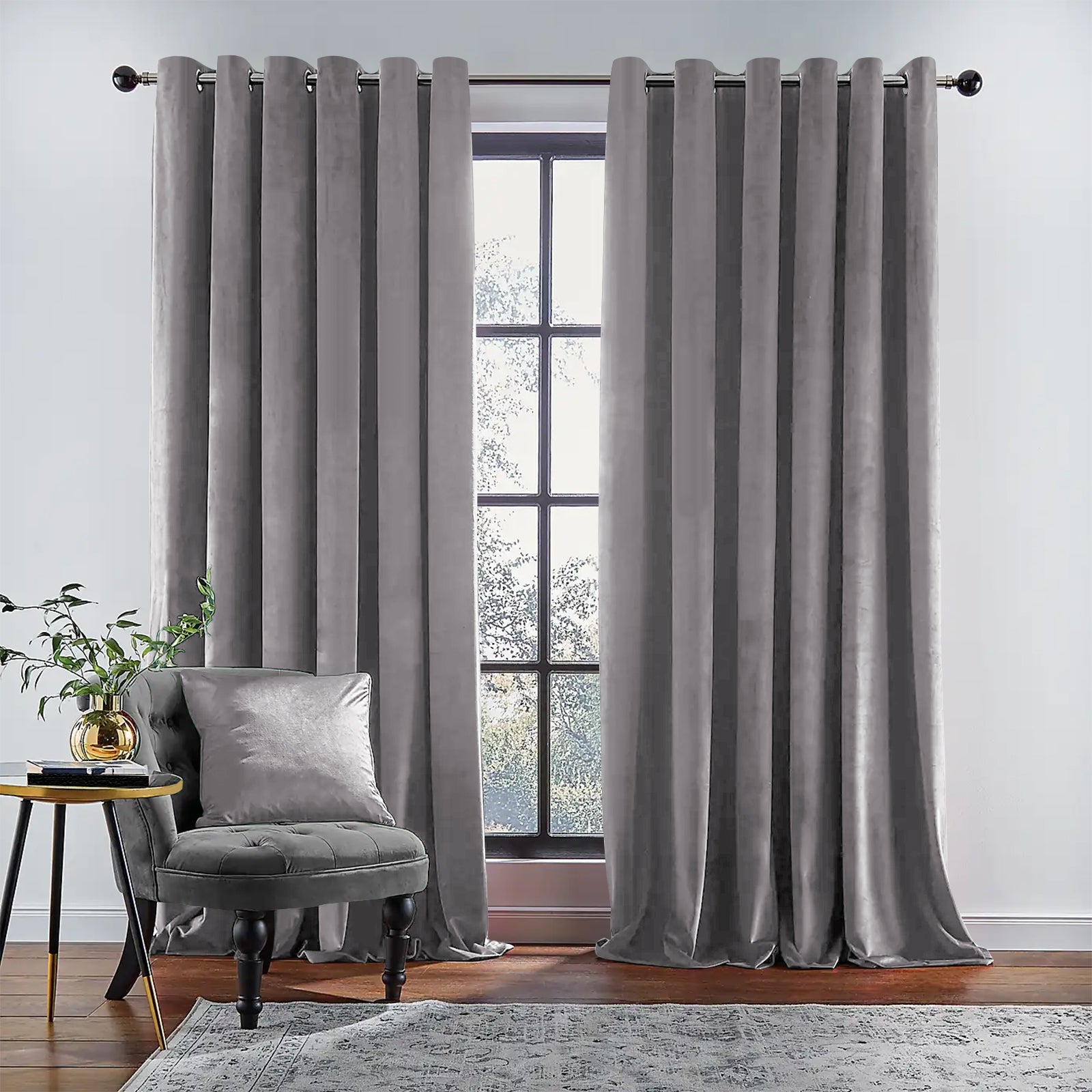 RAINBOW VELVET SILVER CURTAINS