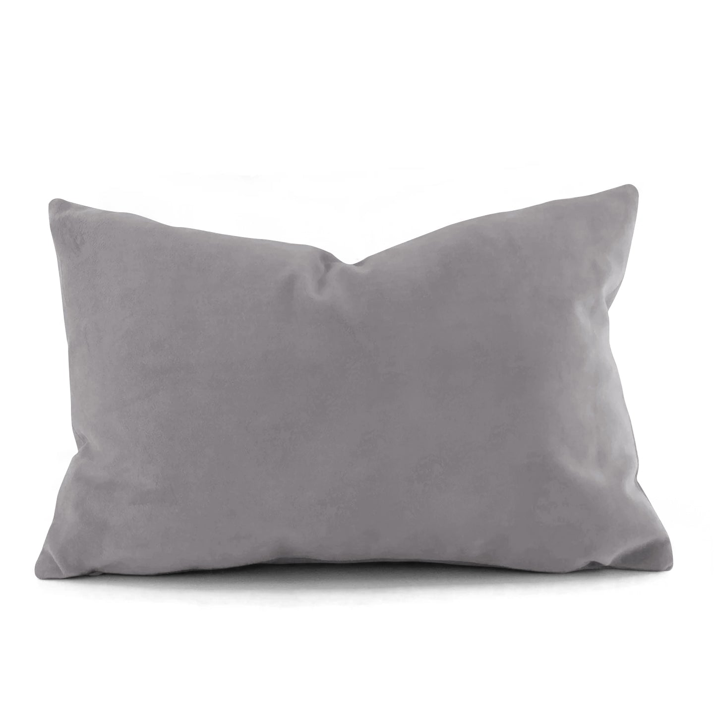 CASABLEU VELVET RECTANGULAR CUSHION COVER THROW PILLOW COVER FOR LIVING ROOM COUCH SINGLE SOFA, COLOURFUL MODERN 12 X 18 INCHES / 30 X 45 CM (COLOUR - SILVER (Pack of 2)