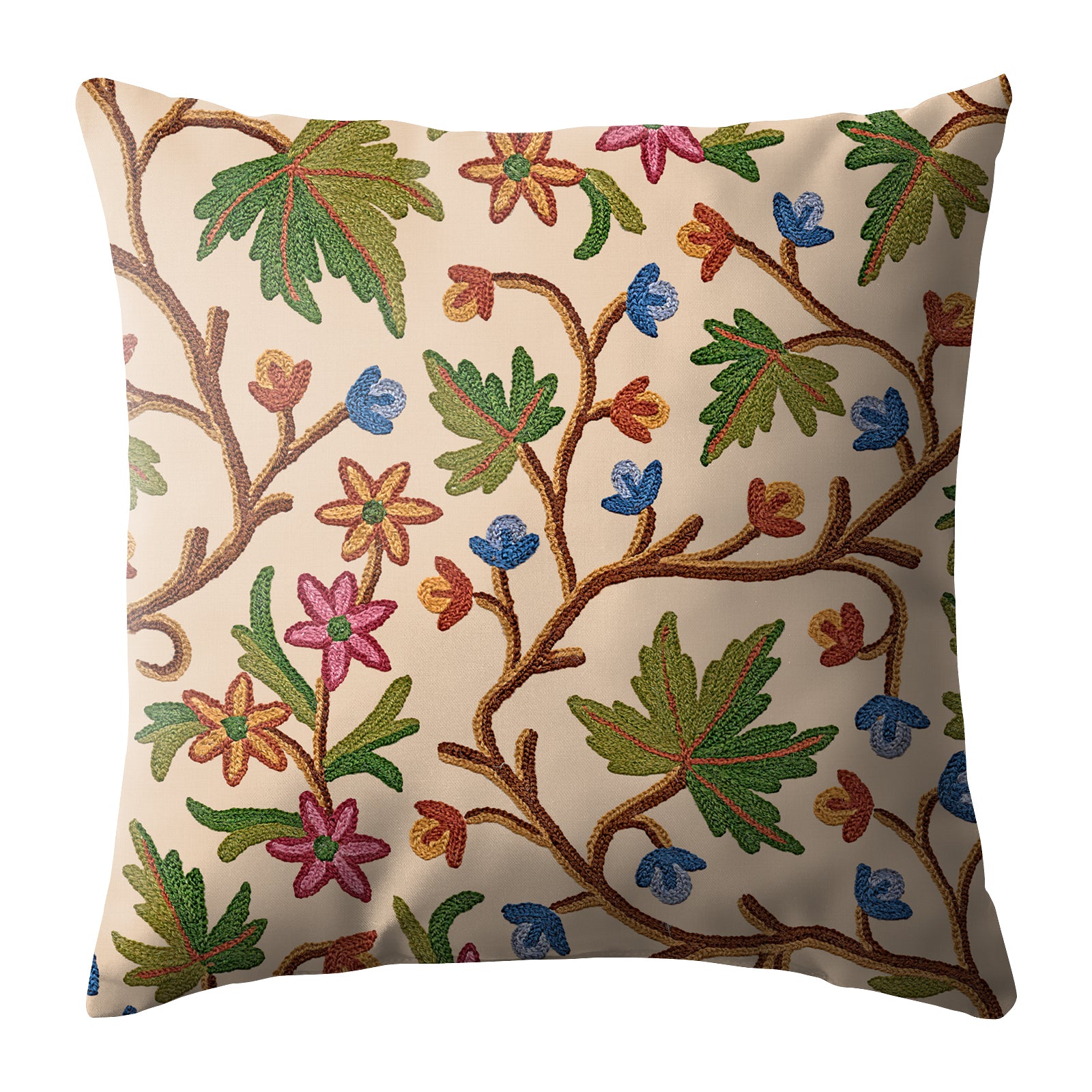 VAROSKI KASHMIRI SPANISH WHITE DIGITAL PRINTED CUSHION COVER (Pack of 2)