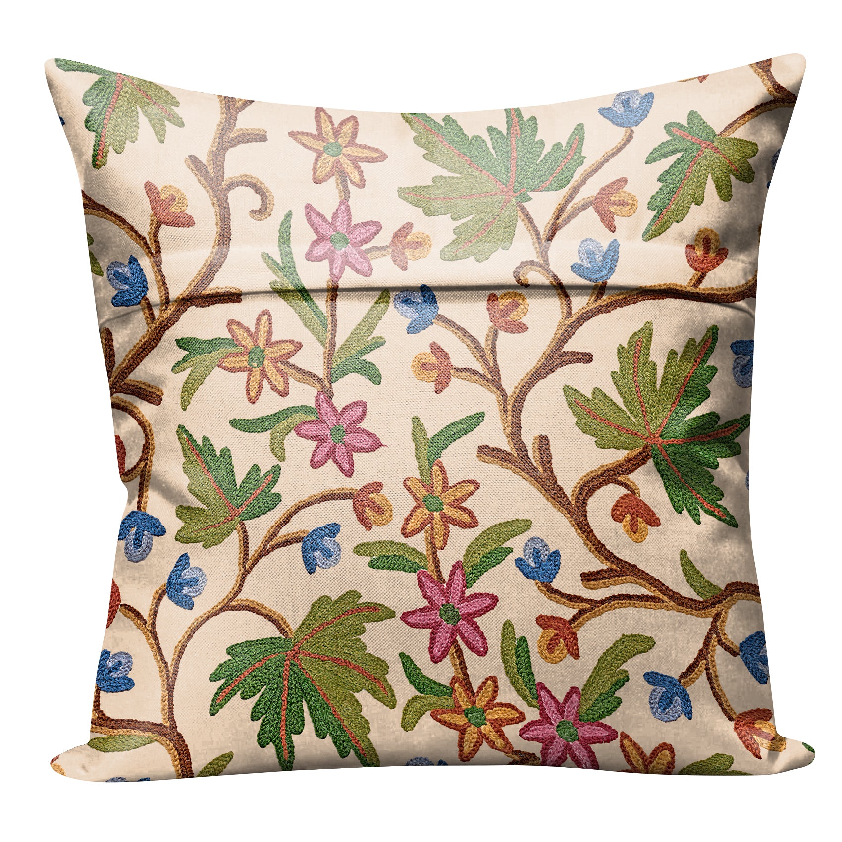 VAROSKI KASHMIRI SPANISH WHITE DIGITAL PRINTED CUSHION COVER (Pack of 2)