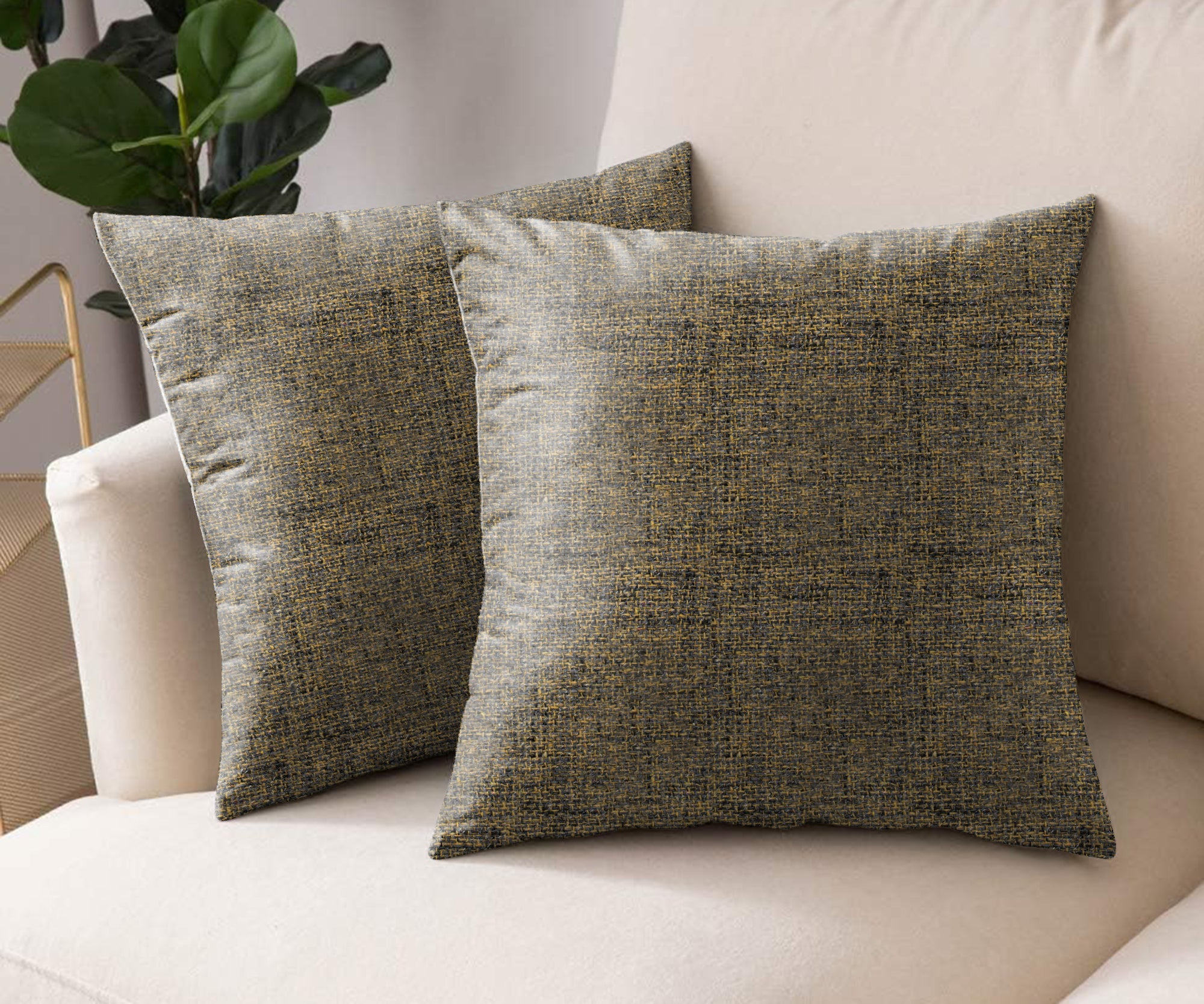 SPICE YELLOW DIGITAL PRINTED CUSHION COVER (Pack of 2)