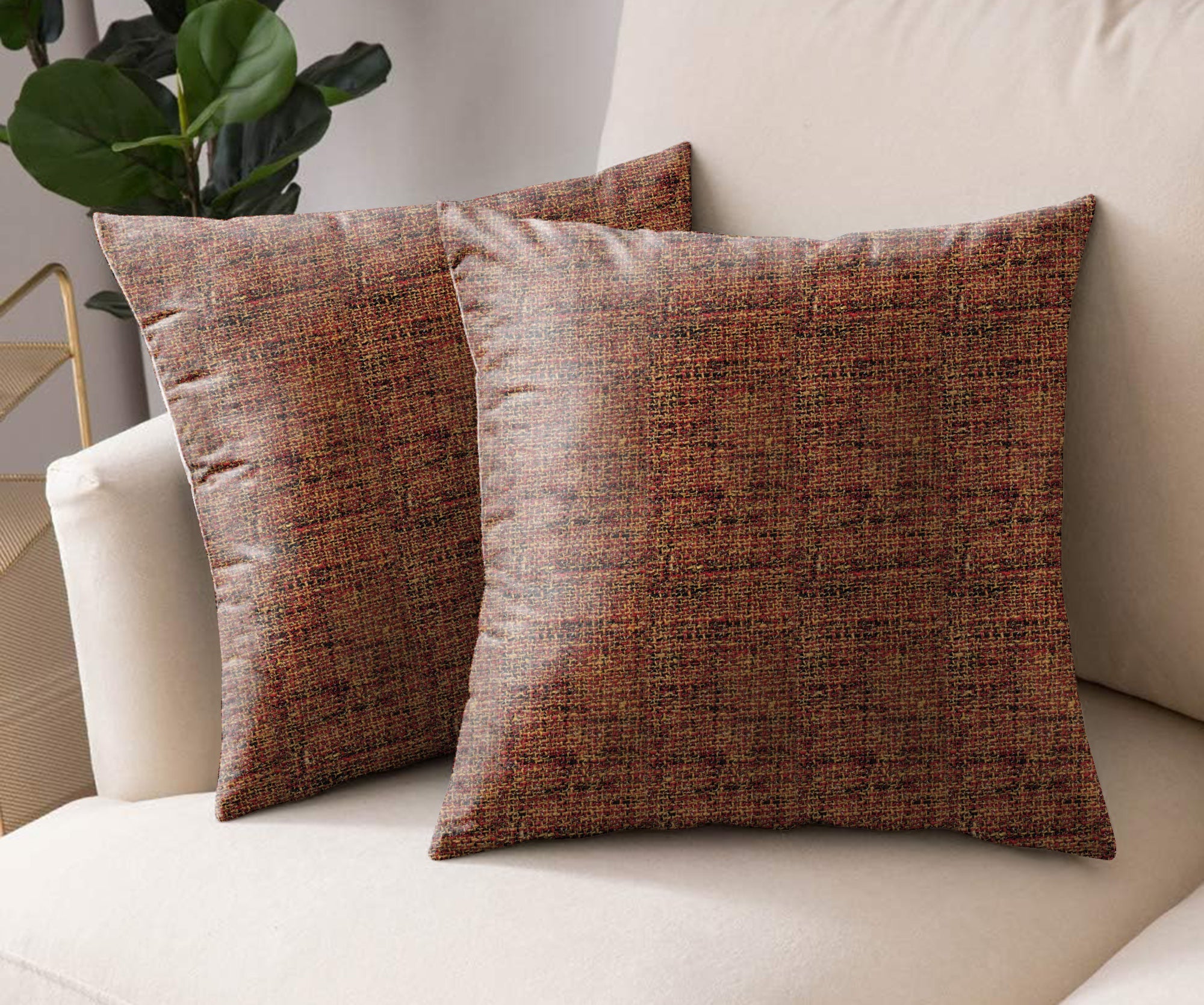 SPICE ORANGE DIGITAL PRINTED CUSHION COVER (Pack of 2)