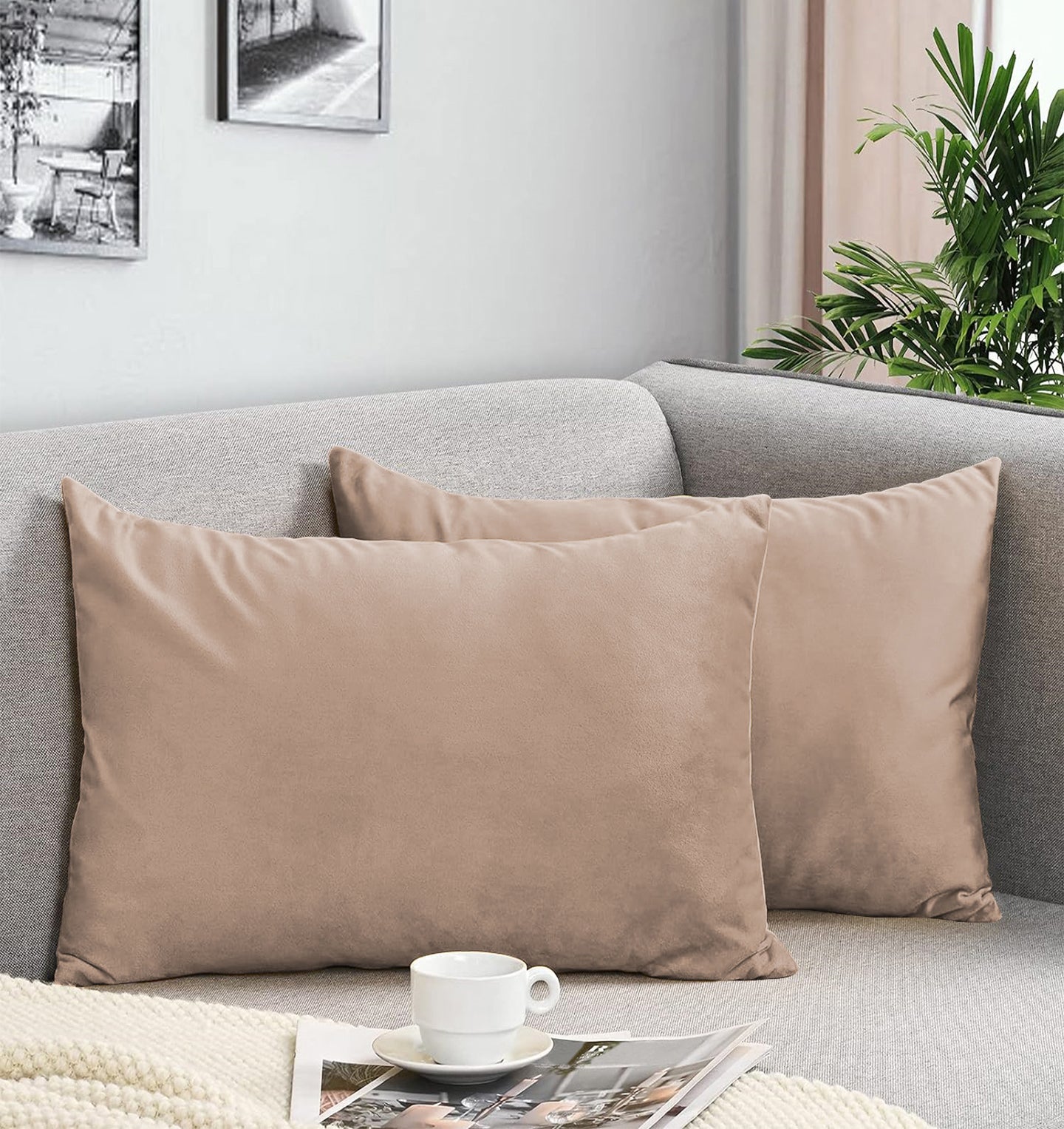 CASABLEU VELVET RECTANGULAR CUSHION COVER THROW PILLOW COVER FOR LIVING  ROOM COUCH SINGLE SOFA, COLOURFUL MODERN 12 X 18 INCHES 30 X 45 CM  (COLOUR