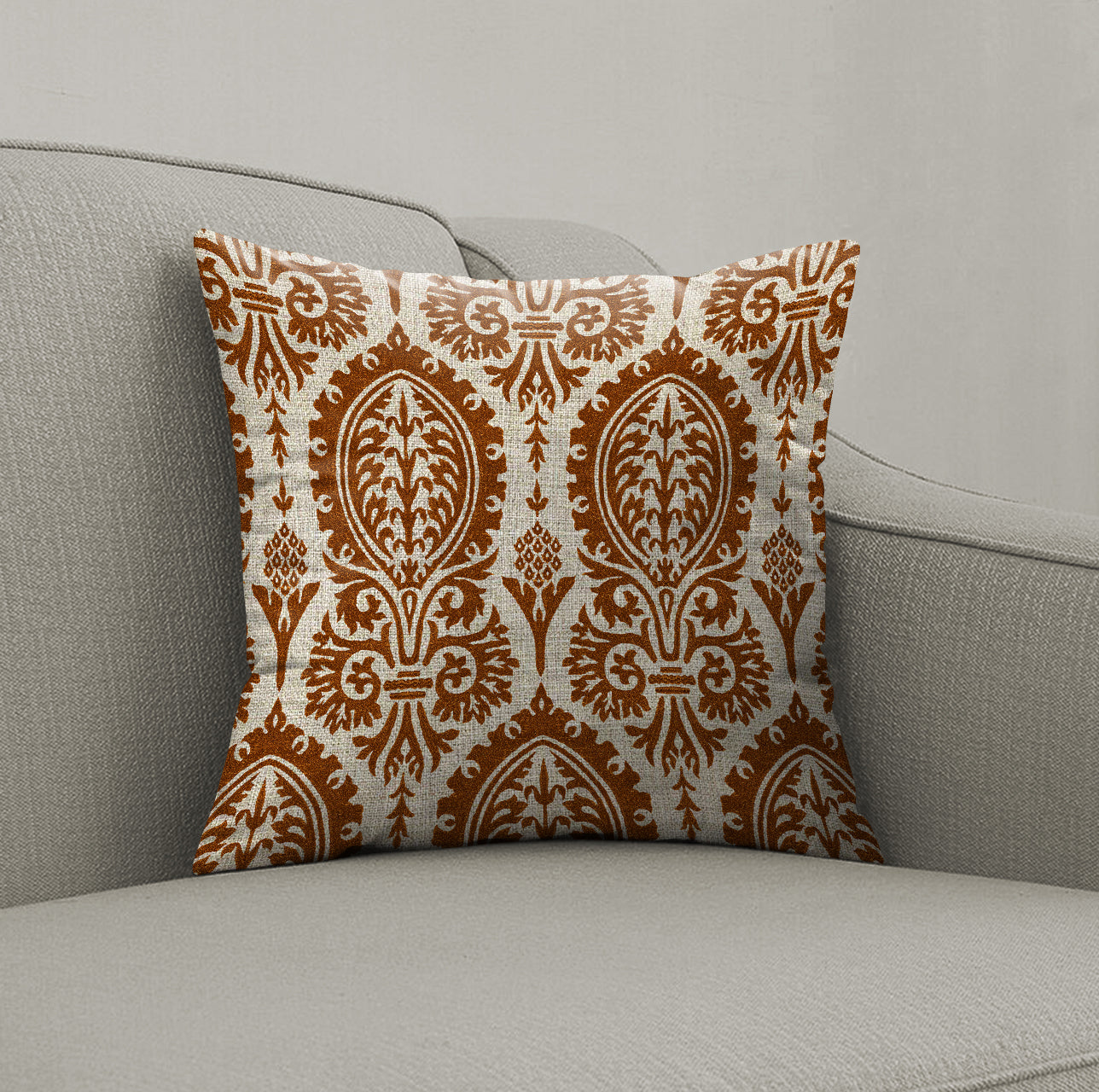 MANCHESTER SADDLE BROWN DIGITAL PRINTED CUSHION COVER (Pack of 2)