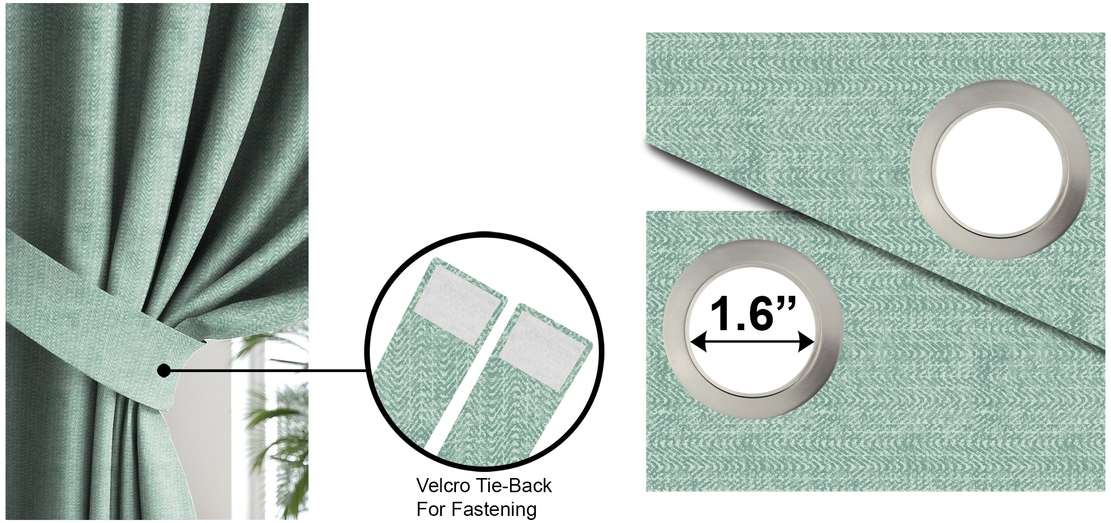 TURIN SEA GREEN PRINTED BLACKOUT CURTAIN