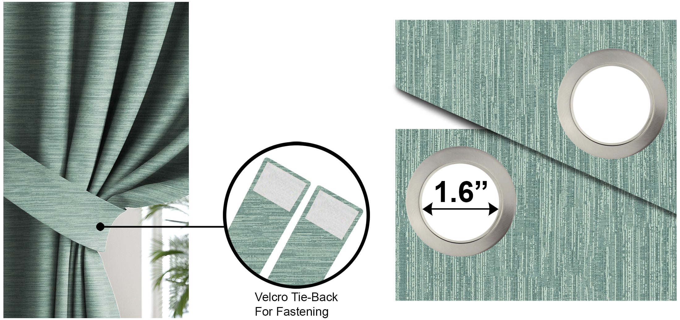 PETRA SEA GREEN PRINTED BLACKOUT CURTAIN