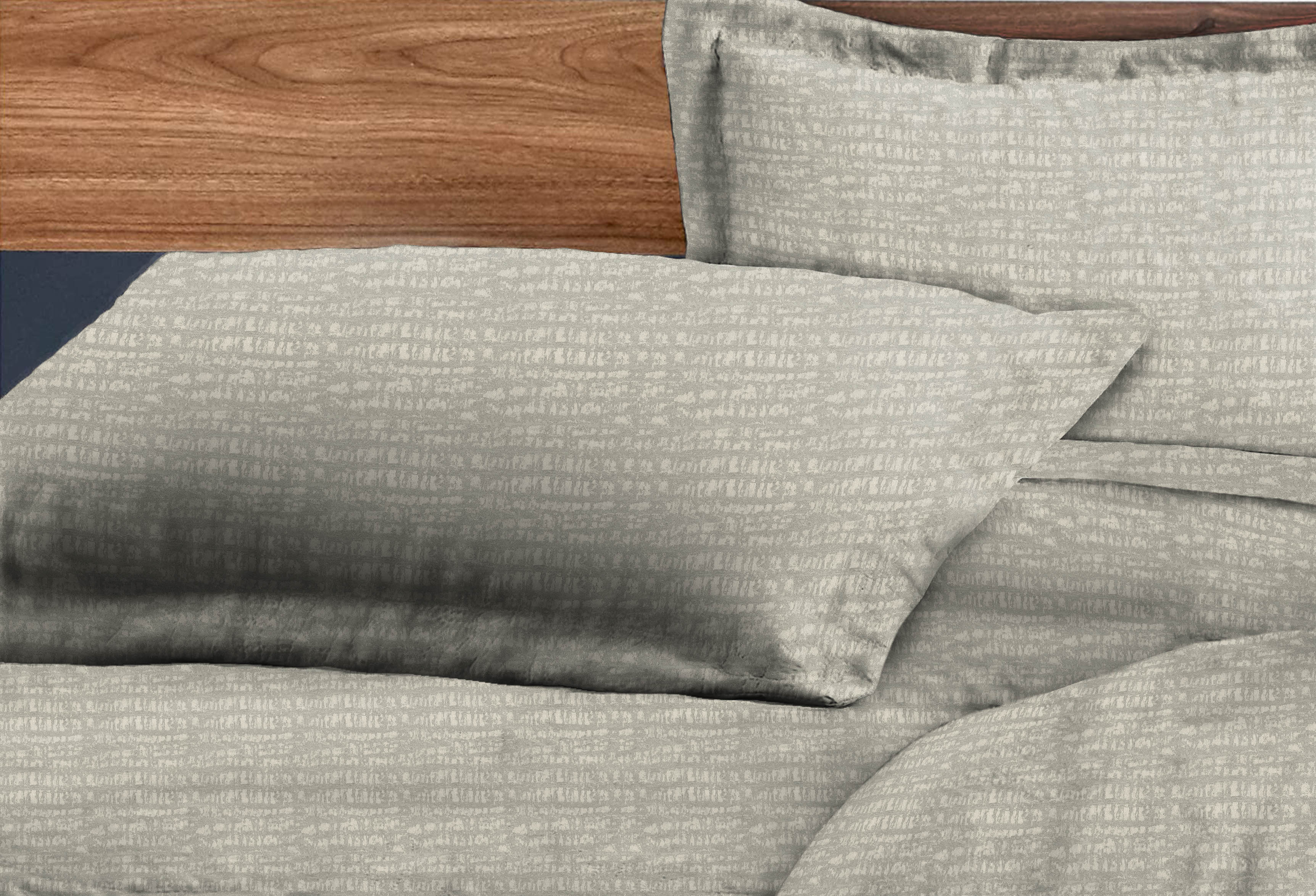 Valencia Silver Bedcover for Double Bed with 2 Pillow Covers King Size (104" X 90")